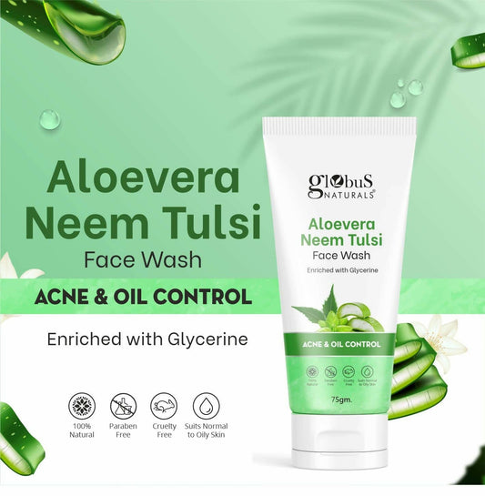 Globus Naturals Aloe Vera Neem Tulsi Face Wash - Grab2buy