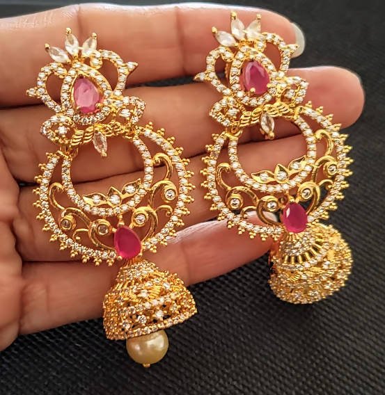 AD Rubies Designer 4 in 1 earrings  Grab2Buy Mokshi Collections Grab2Buy