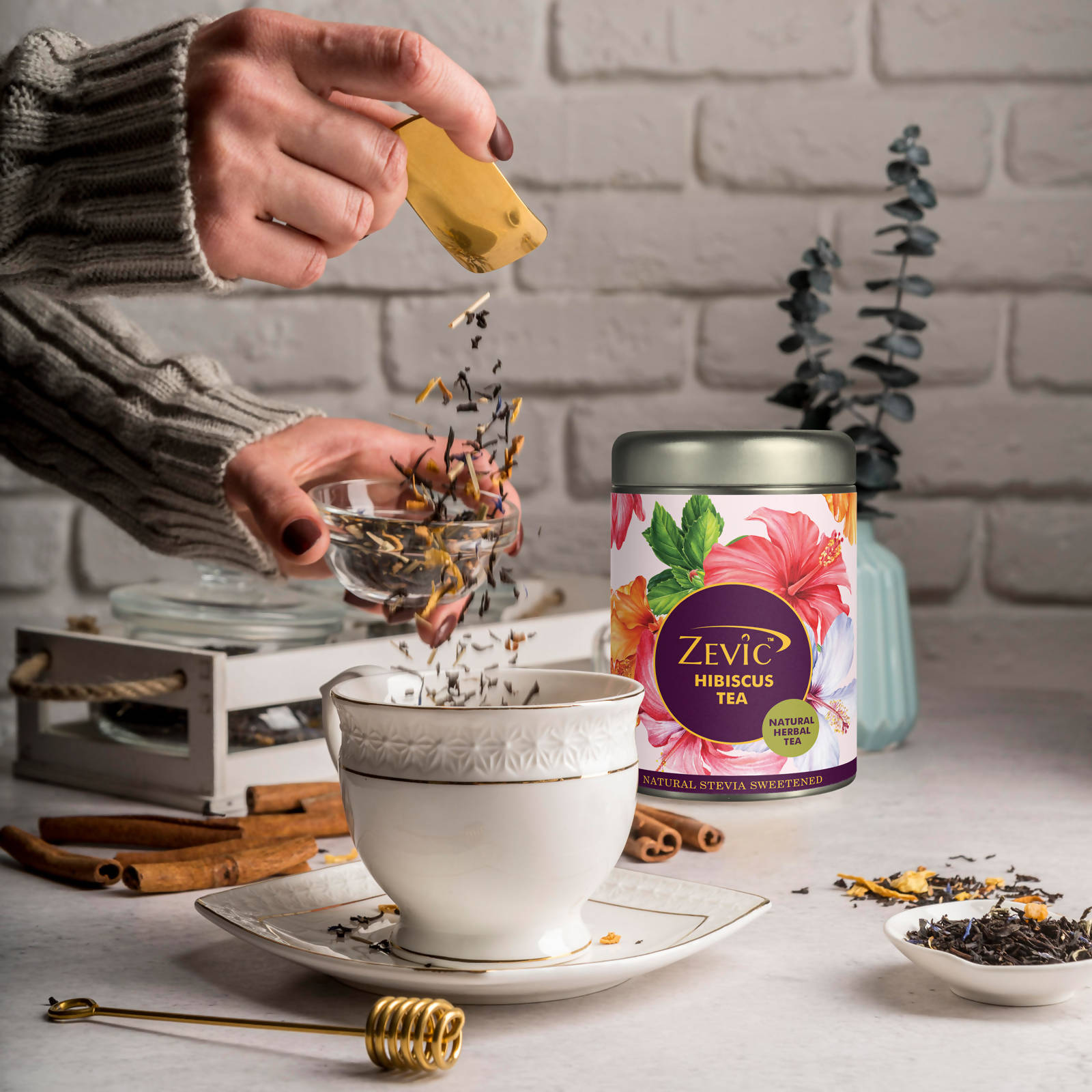 Zevic Premium Hibiscus Flowers Herbal Green Tea  Grab2Buy Zevic Grab2Buy