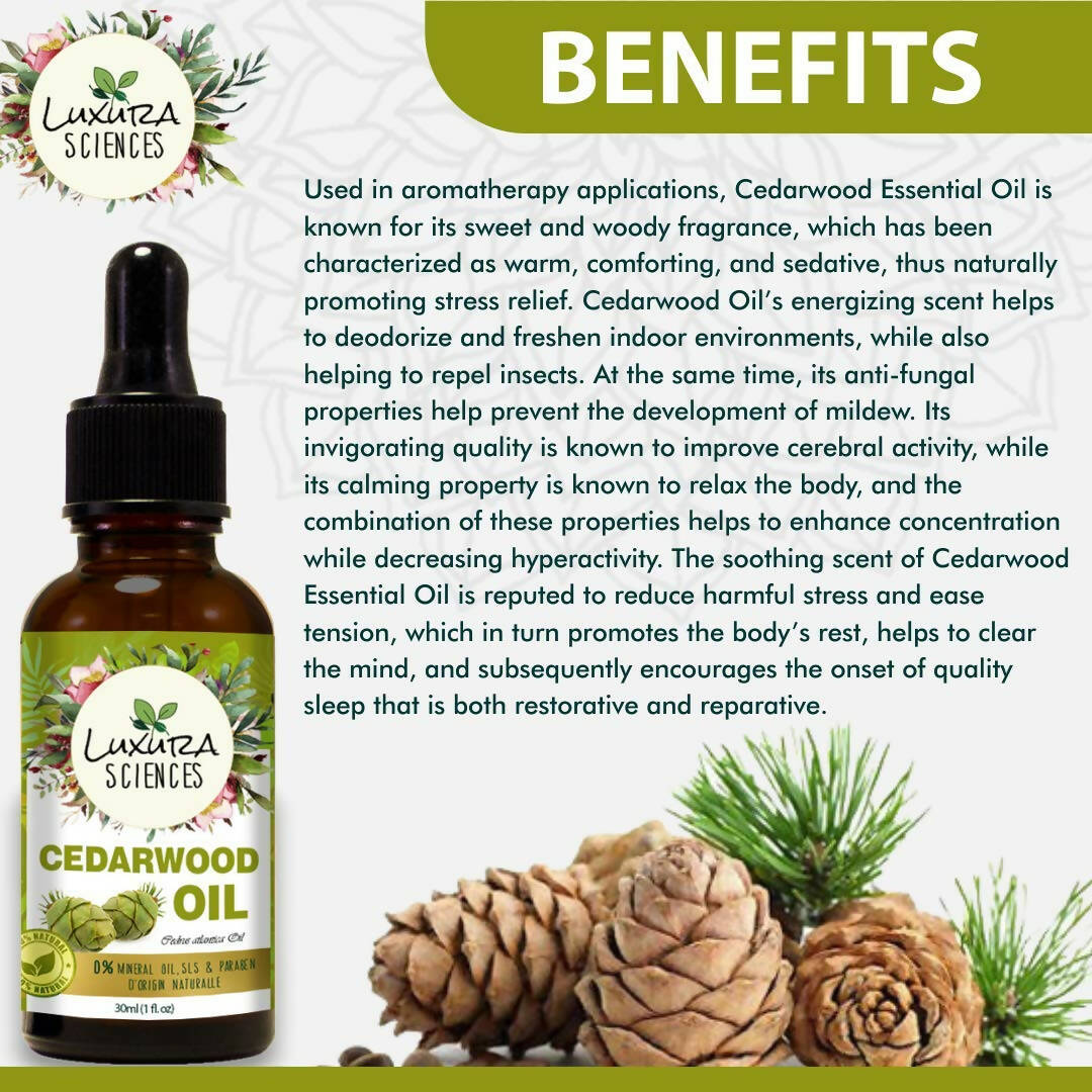 Luxura Sciences Organic Cedarwood Essential Oil 