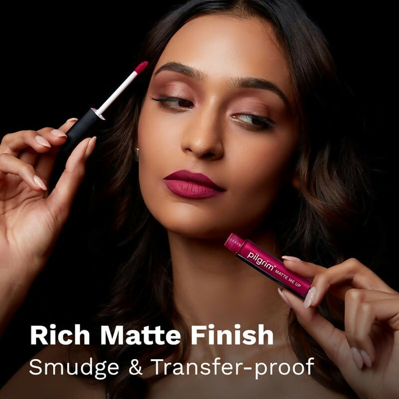 Pilgrim Liquid Matte Lipstick with Hyaluronic Acid - Kinky Pink - Grab2buy