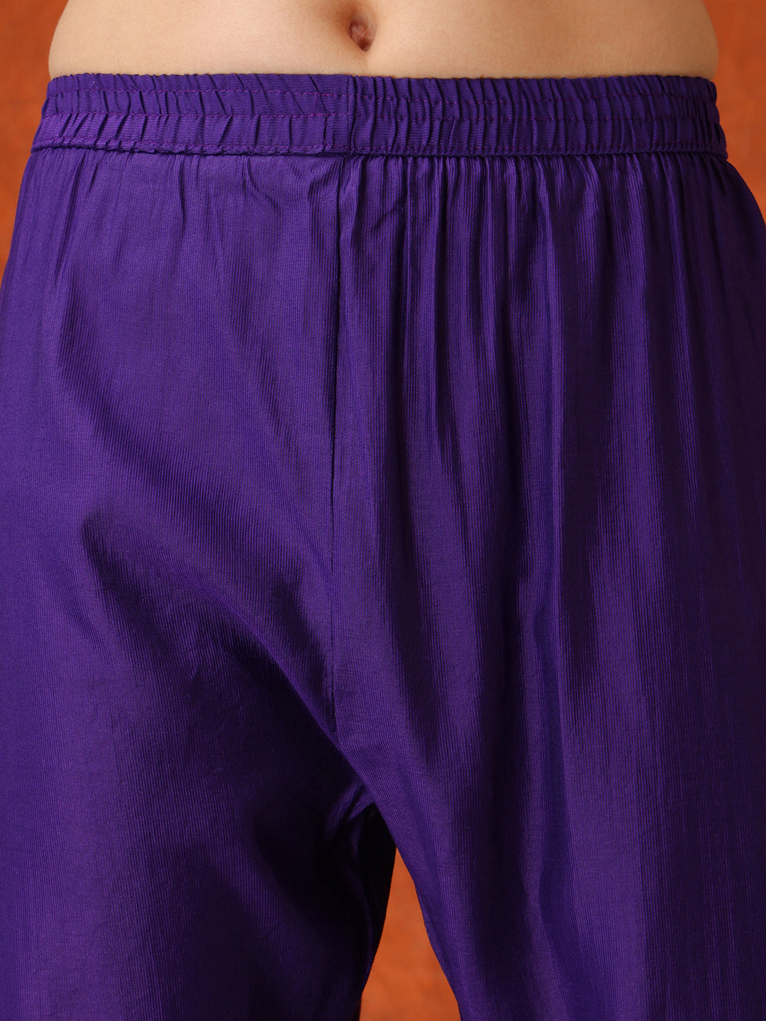 Sequin & Thread Embroidered Kurta With Pant & Embroidered Dupatta, Purple - Hiral Fashion