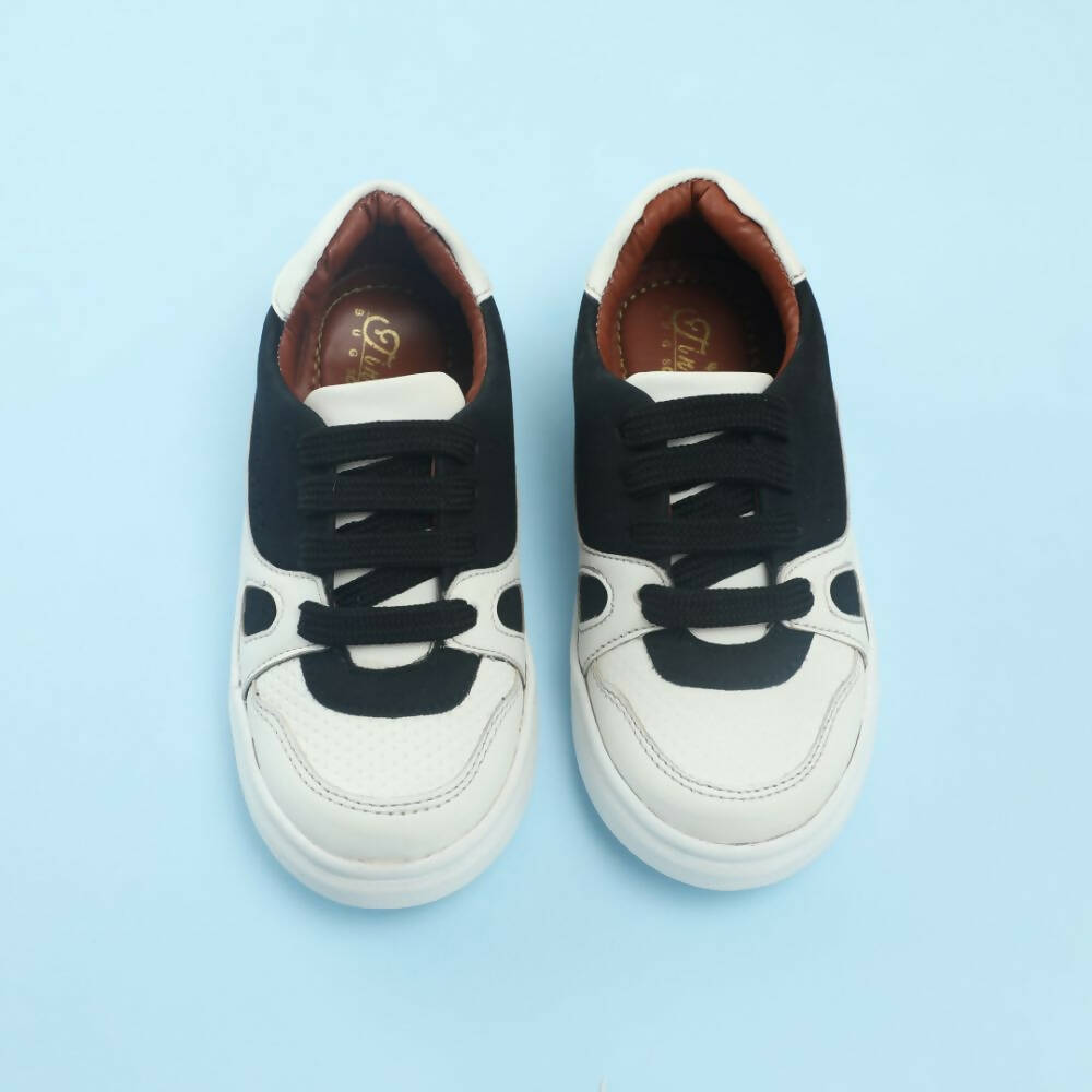 Tiny Bugs Boys Lace Up Casual Shoes - White & Black  Grab2Buy Tiny Bugs Grab2Buy