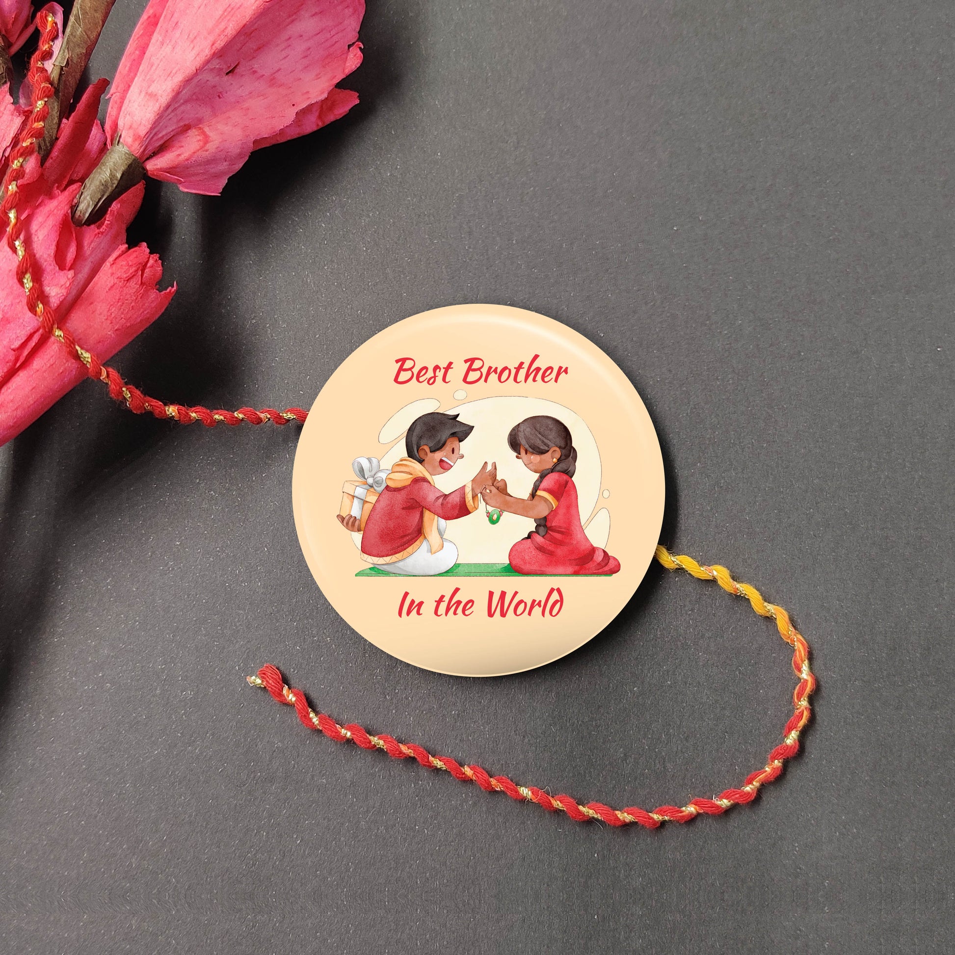 Indianvibez Best Brother in the World Metal Rakhi with Fridge Magnet - Kids Rakhi | Grab2Buy