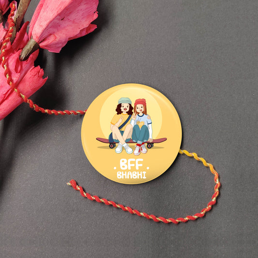 Indianvibez Bff Bhabhi Metal Rakhi/Lumba with Fridge Magnet - Kids Rakhi | Grab2Buy