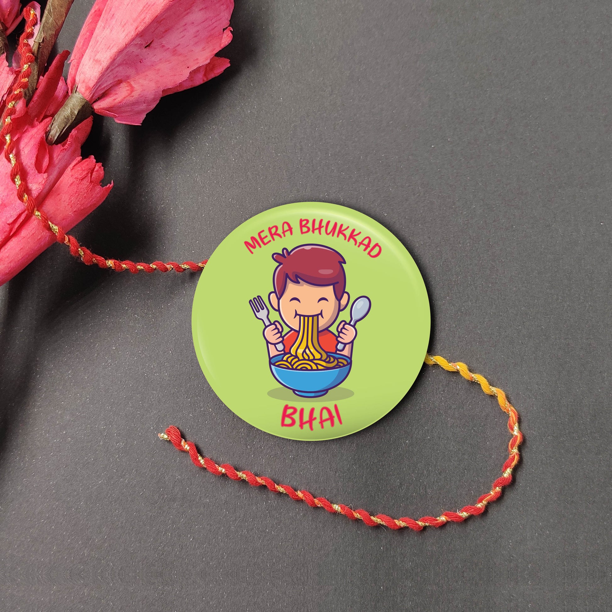 Indianvibez Bhukkad Bhai Metal Rakhi with Fridge Magnet - Kids Rakhi | Grab2Buy