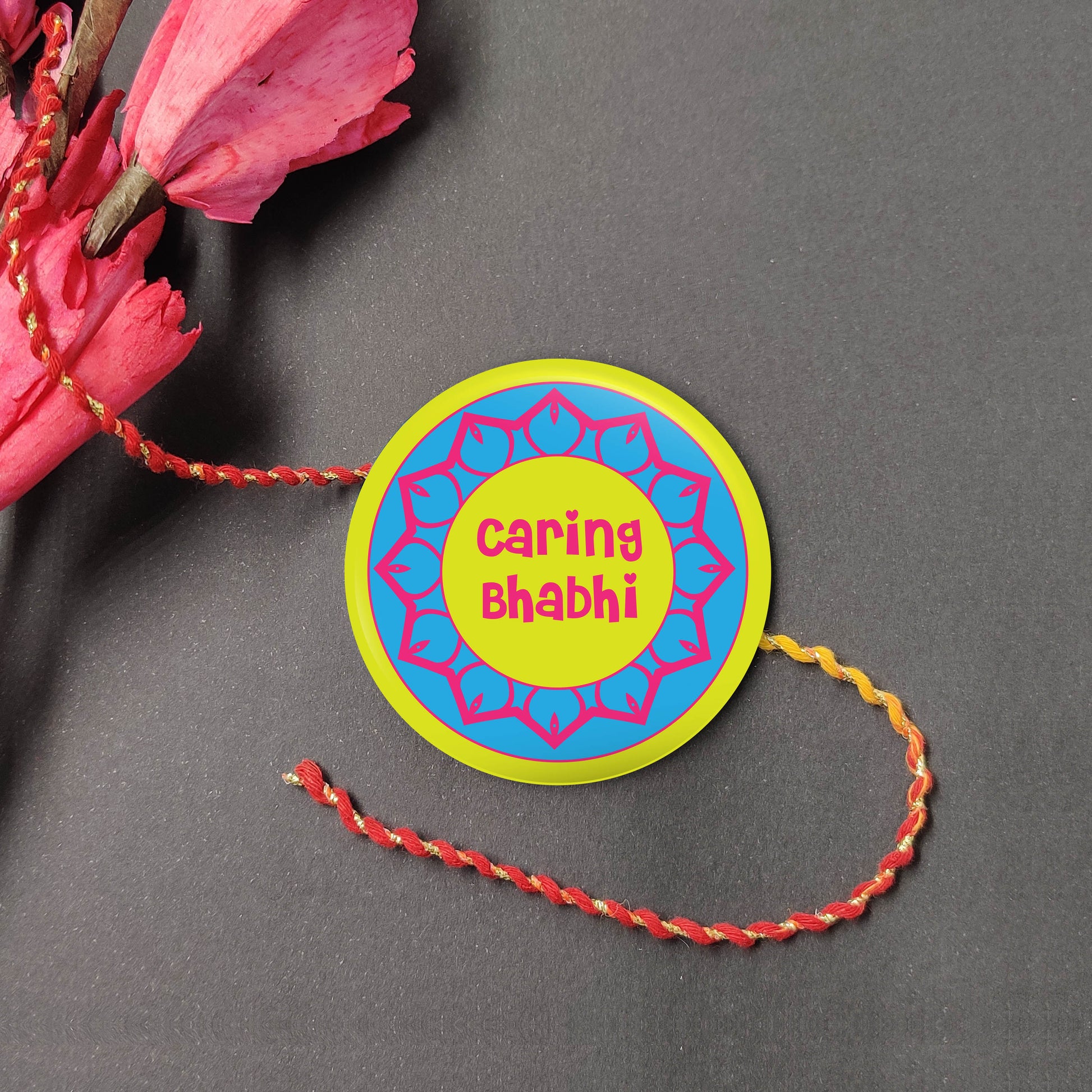 Indianvibez Caring Bhabhi Metal Rakhi/Lumba with Fridge Magnet - Kids Rakhi | Grab2Buy