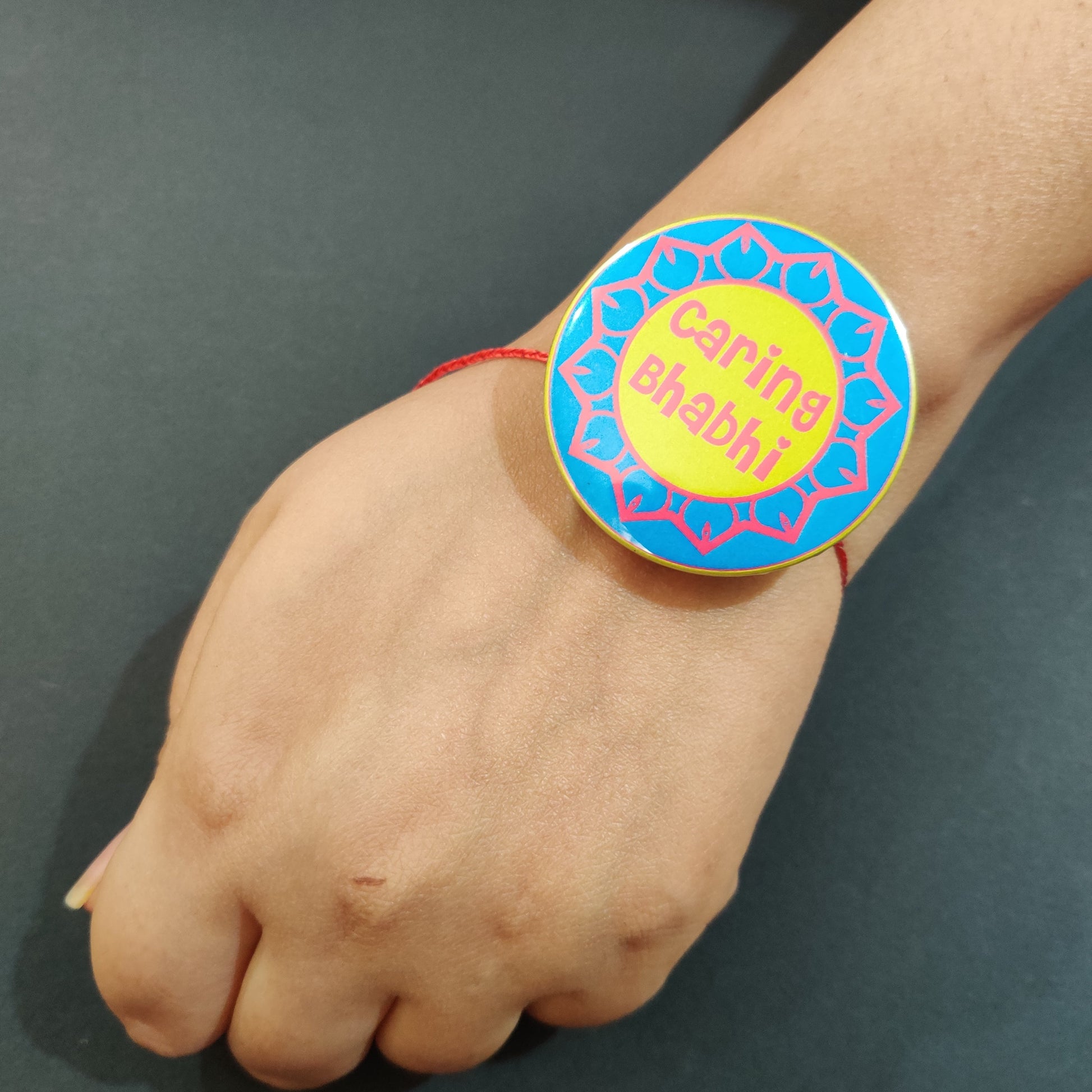 Indianvibez Caring Bhabhi Metal Rakhi/Lumba with Fridge Magnet - Kids Rakhi - Swadesiicart