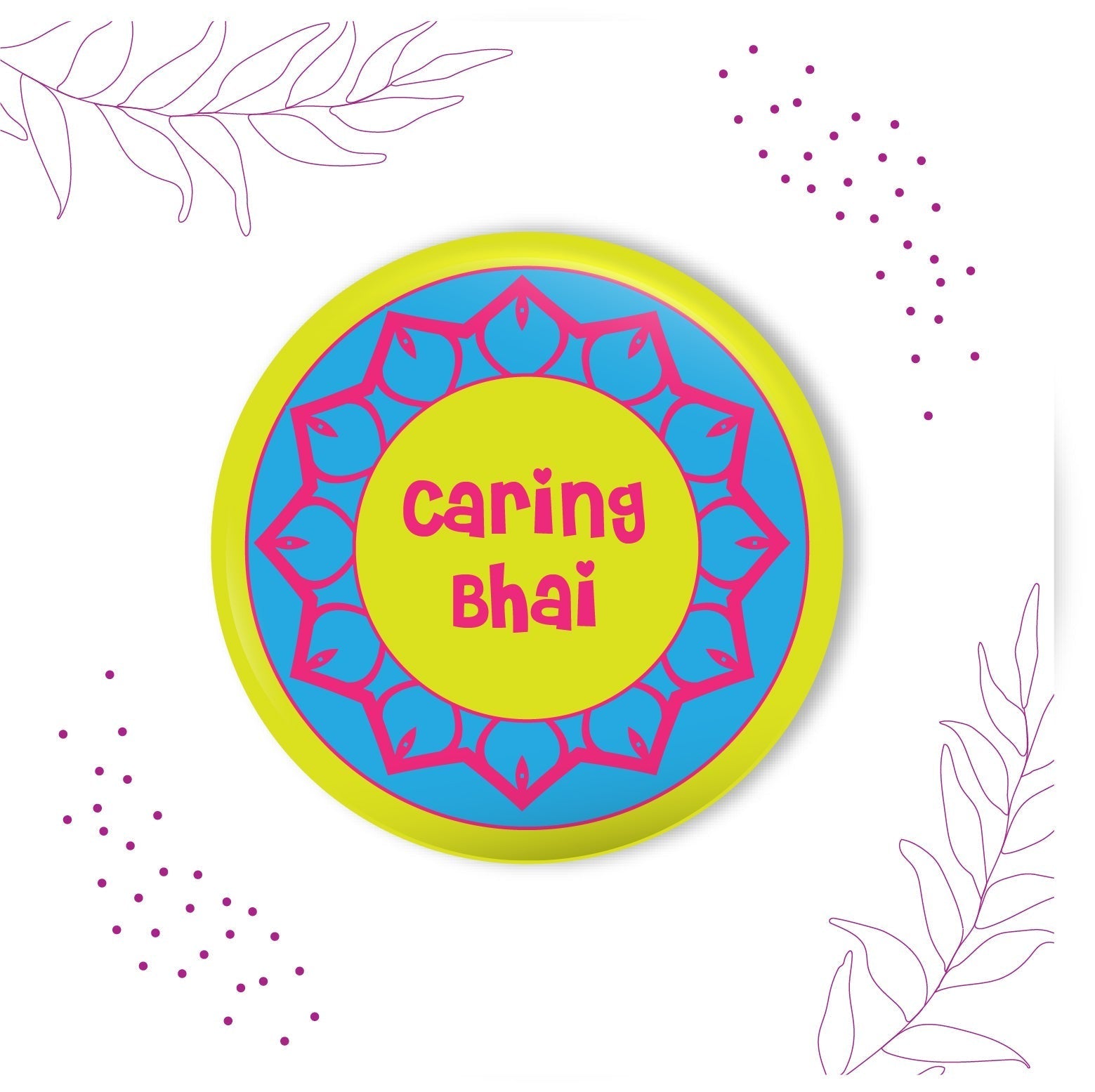 Indianvibez Caring Bhai Metal Rakhi with Fridge Magnet - Kids Rakhi - Swadesiicart