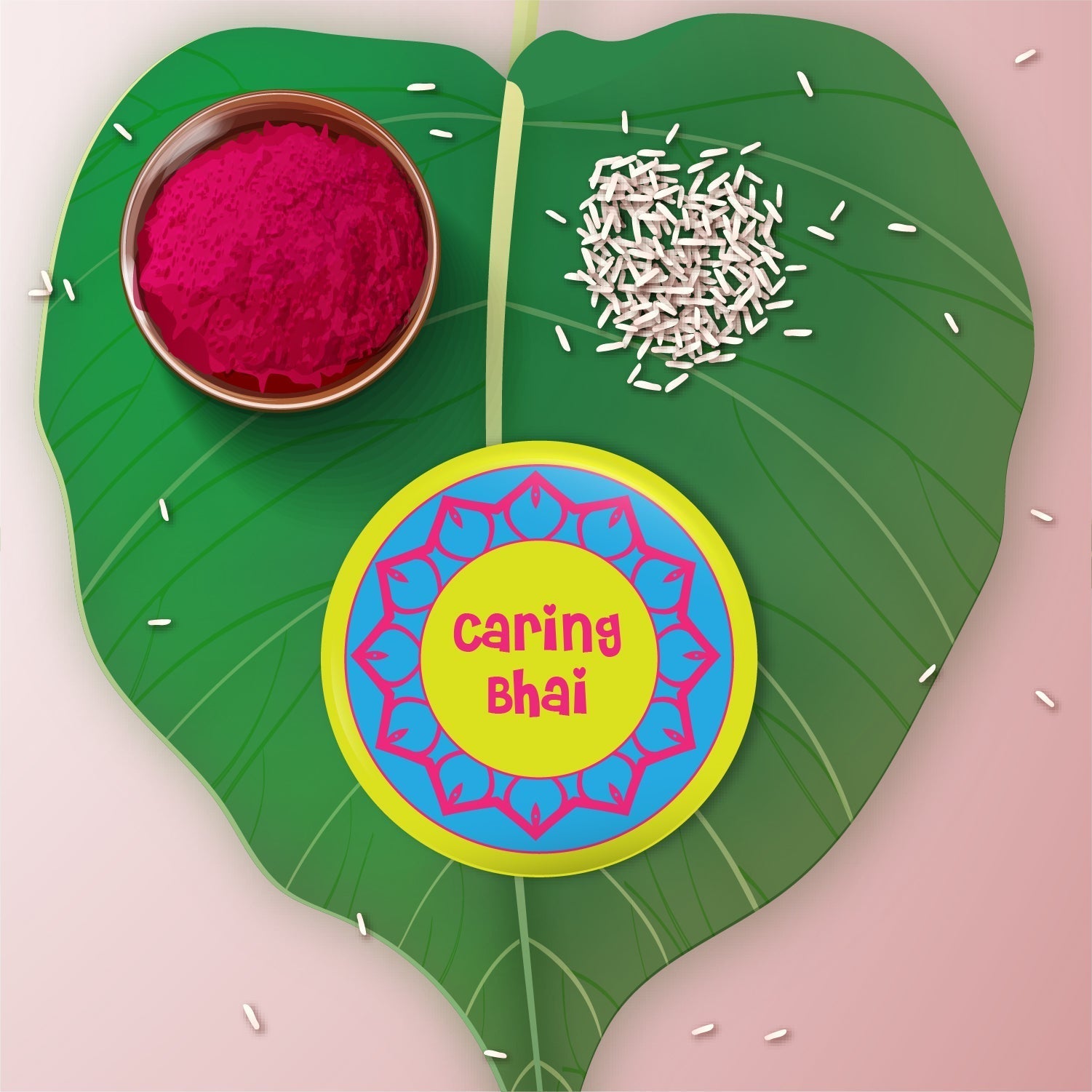 Indianvibez Caring Bhai Metal Rakhi with Fridge Magnet - Kids Rakhi - Swadesiicart