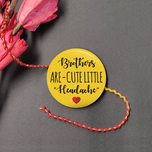 Indianvibez Brothers are Cute Little Headache Metal Rakhi with Fridge Magnet - Kids Rakhi | Grab2Buy