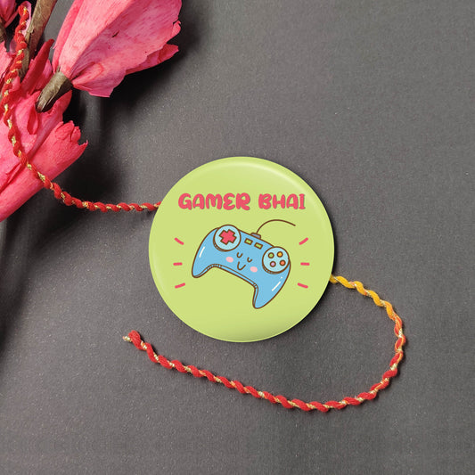 Indianvibez Gamer Bhai Metal Rakhi with Fridge Magnet - Kids Rakhi | Grab2Buy