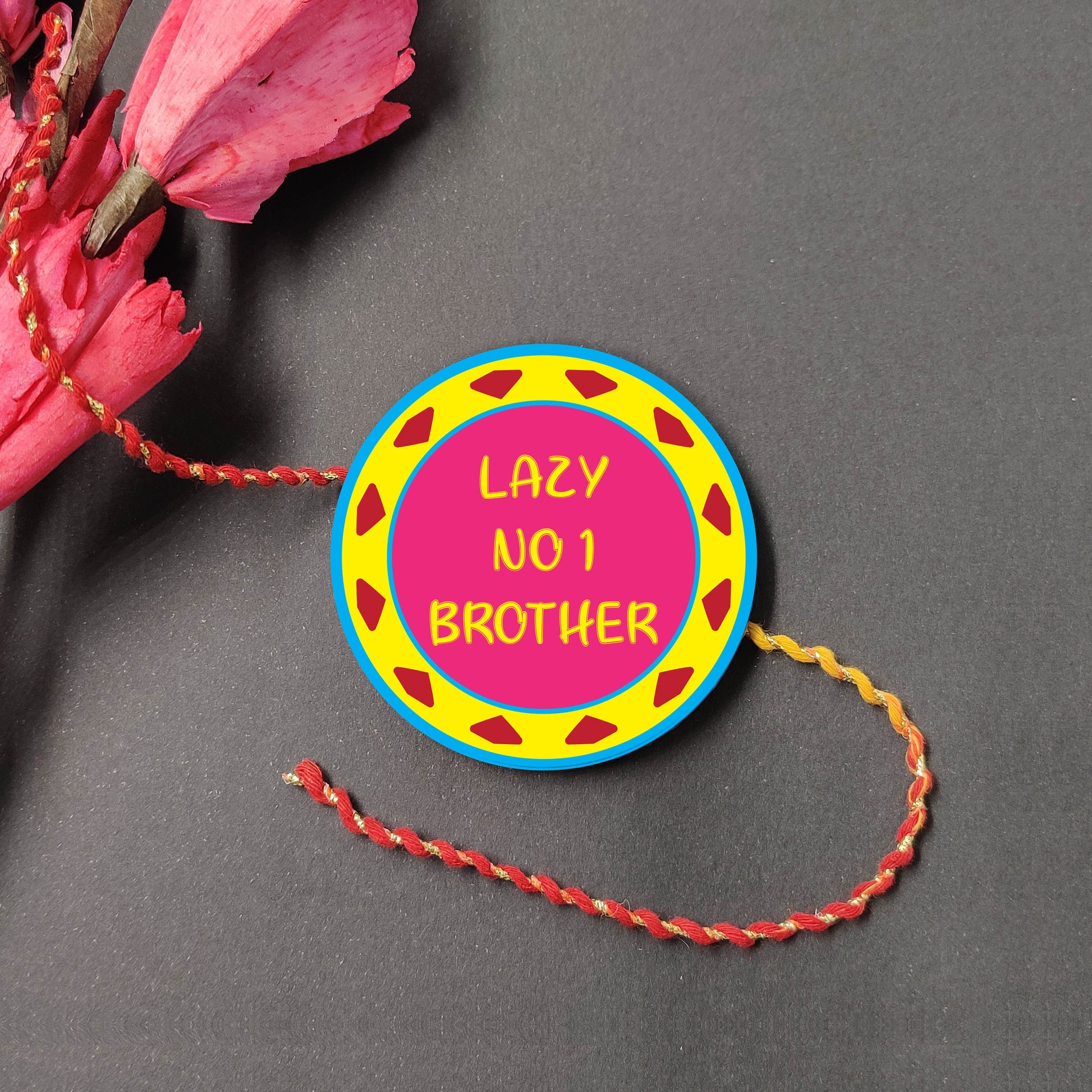 Indianvibez Lazy No 1 Brother Metal Rakhi with Fridge Magnet - Kids Rakhi | Grab2Buy
