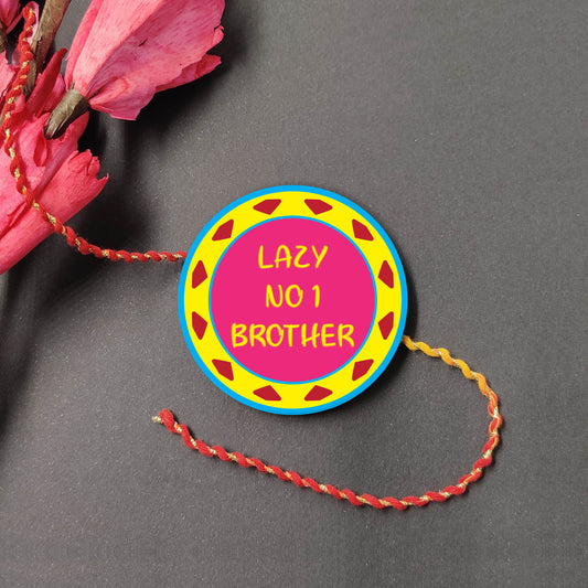 Indianvibez Lazy No 1 Brother Metal Rakhi with Fridge Magnet - Kids Rakhi | Grab2Buy