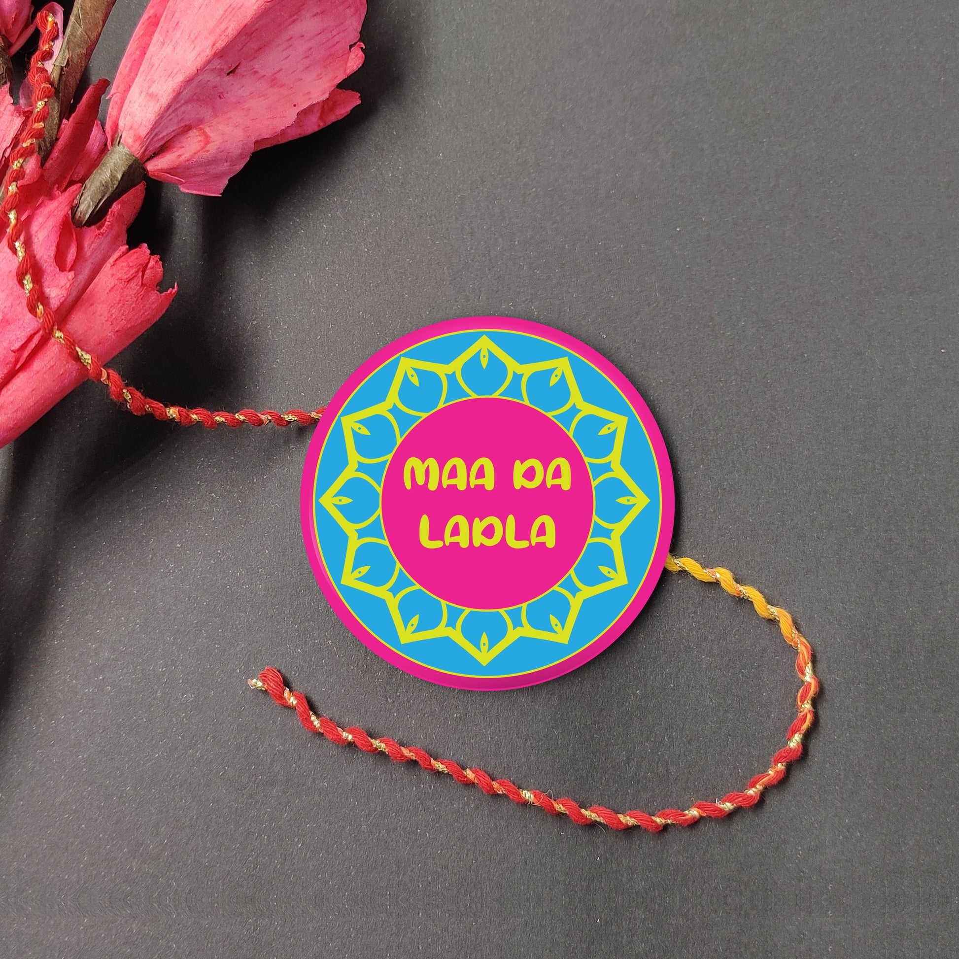 Indianvibez Maa Da Ladla Metal Rakhi with Fridge Magnet - Kids Rakhi | Grab2Buy