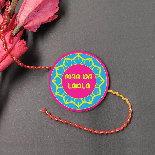 Indianvibez Maa Da Ladla Metal Rakhi with Fridge Magnet - Kids Rakhi | Grab2Buy