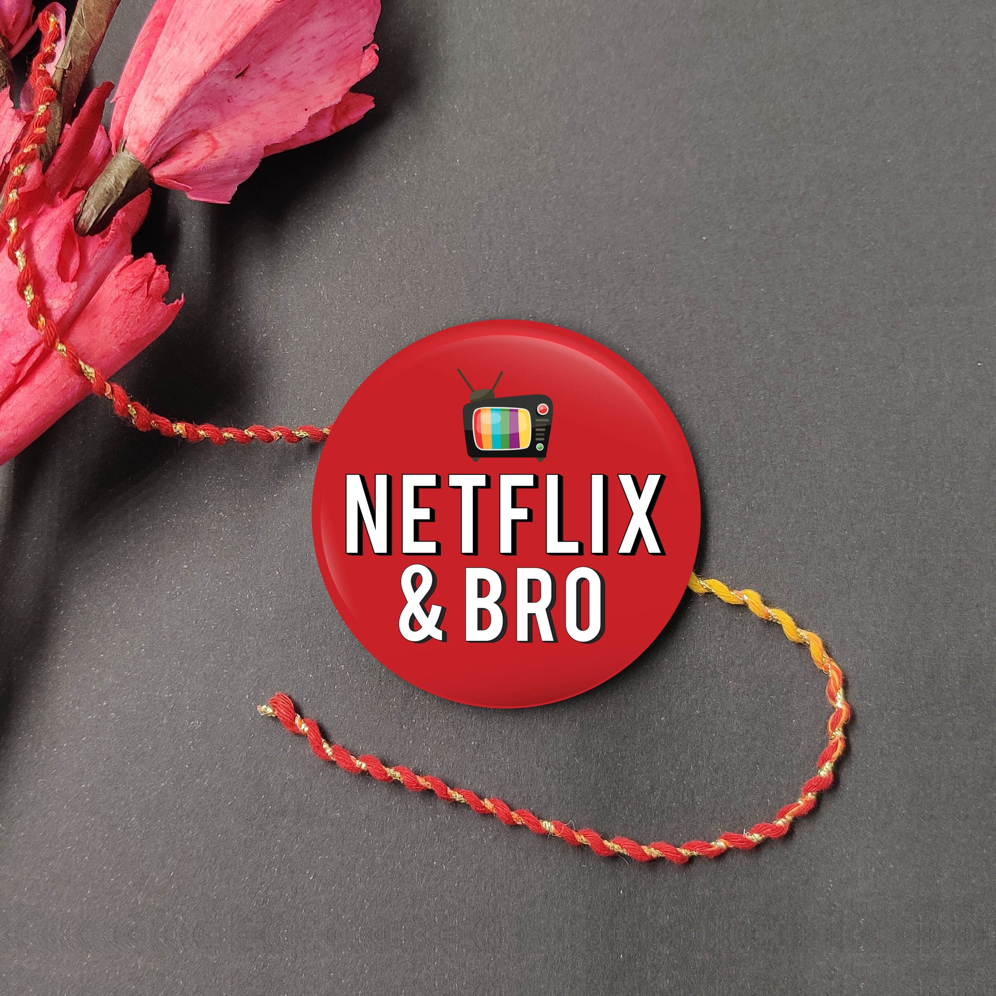 Indianvibez Netflix & Bro Metal Rakhi with Fridge Magnet - Kids Rakhi | Grab2Buy