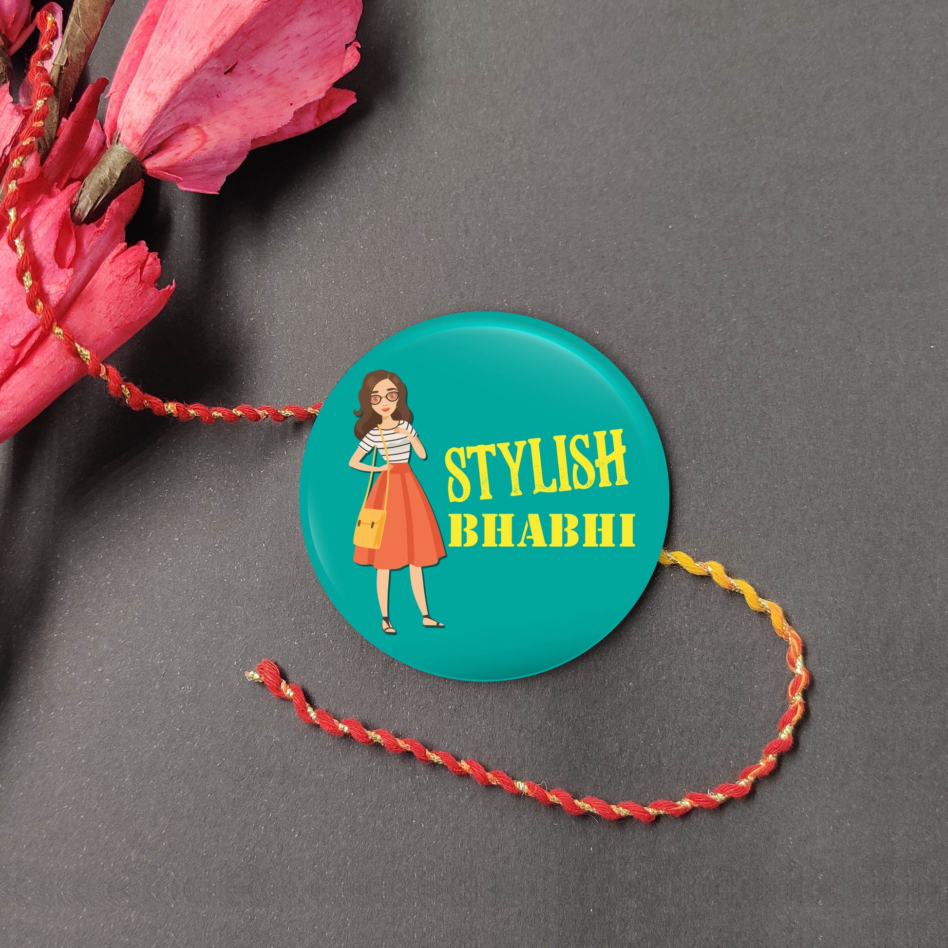 Indianvibez Stylish Bhabhi Metal Rakhi/Lumba with Fridge Magnet - Kids Rakhi | Grab2Buy