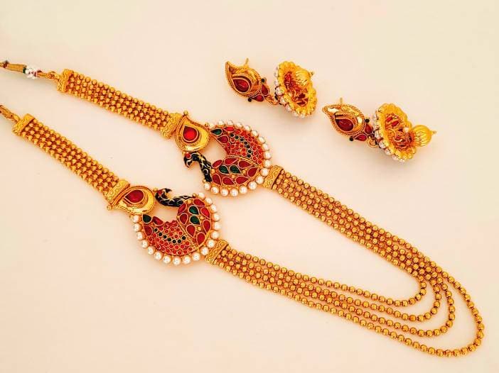 Multicolor Kemp Peacock Layer Necklace Set