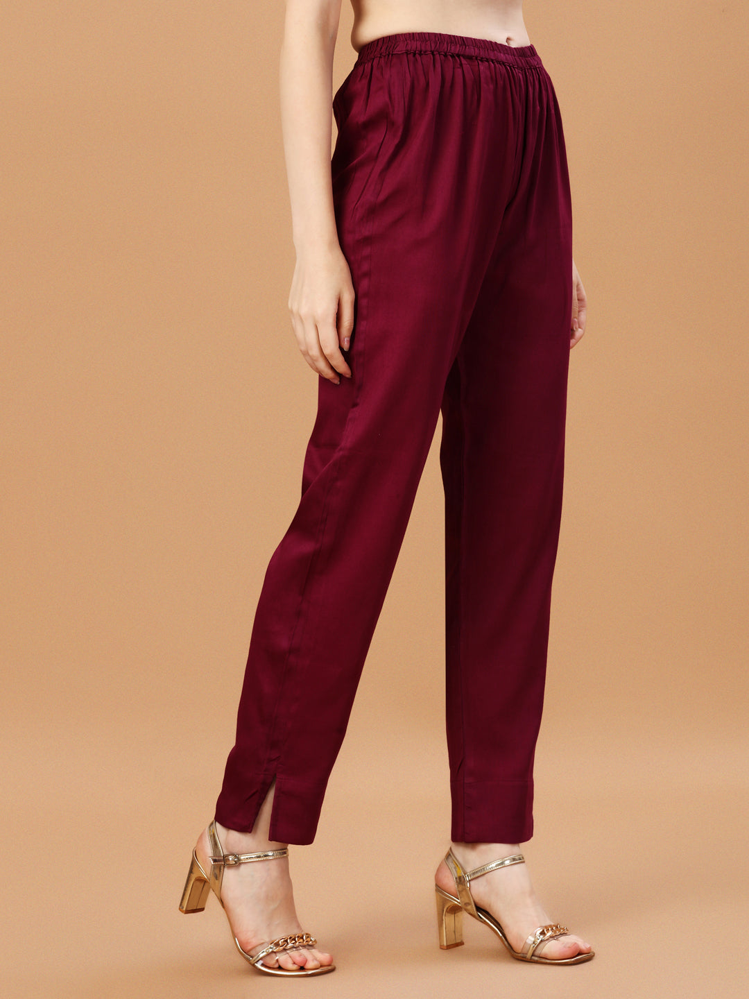 Hand Embroidered Wine Kurta With Pant & Dupatta, Multicolor - Hiral Fashion