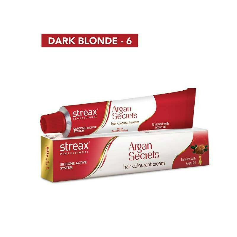 Streax Professional Argan Secrets Hair Colourant Cream - Dark Blonde 6 - Grab2buy