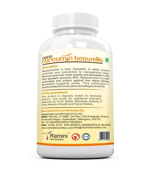 Ramini Bio Nutrition Nano Curcumin with Boswellia Veg Capsules - Grab2buy