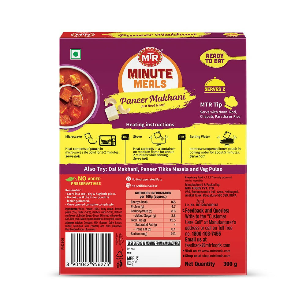 MTR Read To Eat Paneer Makhani 