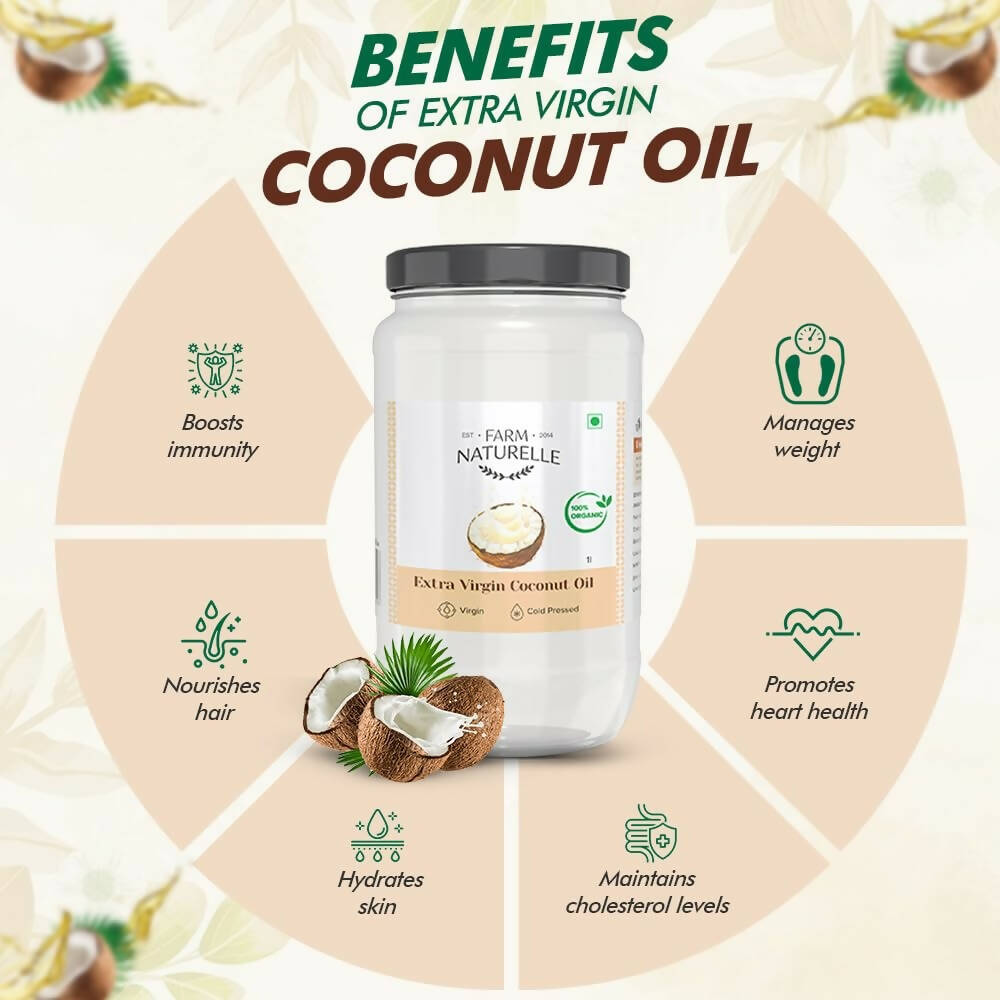 Farm Naturelle 100% Pure Organic Extra-Virgin Cold Pressed Coconut Oil - Grab2buy