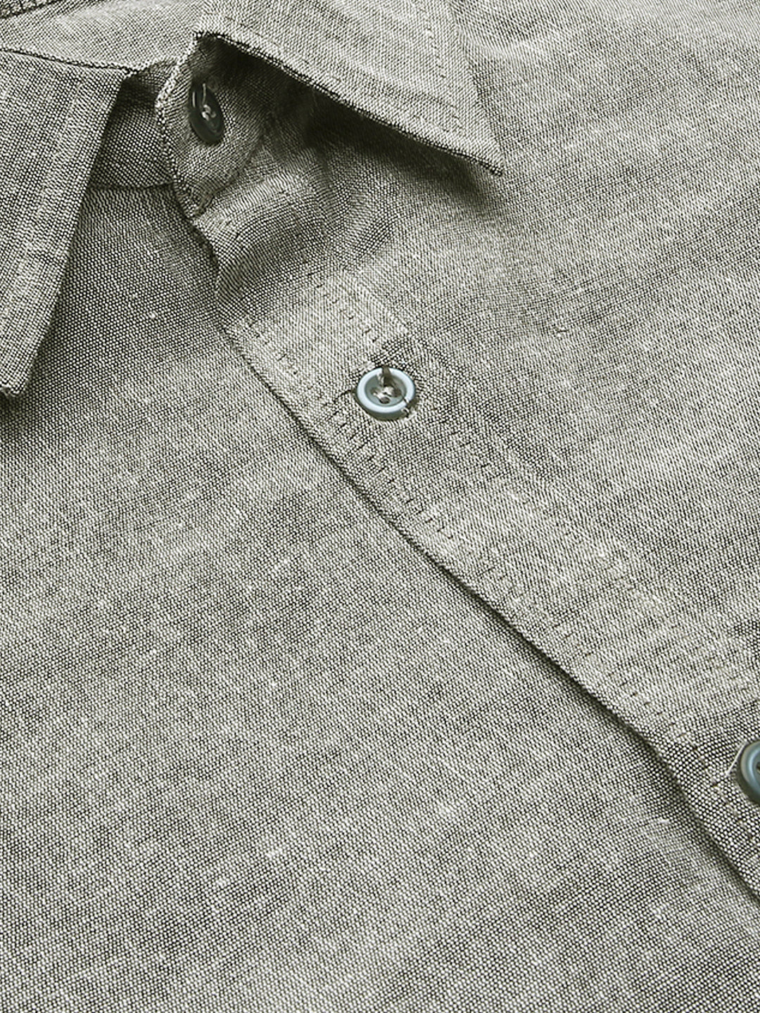 RIAG Grey Men's Full Sleeves Solid Shirt