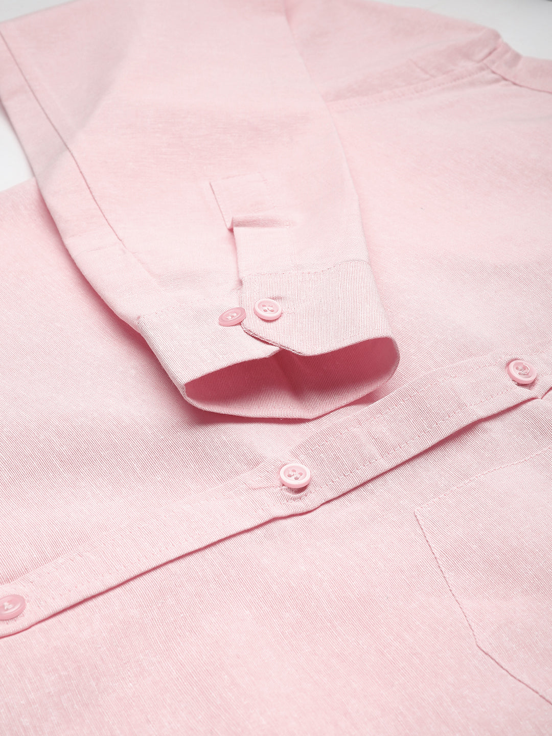 RIAG Pink Men's Full Sleeves Solid Shirt