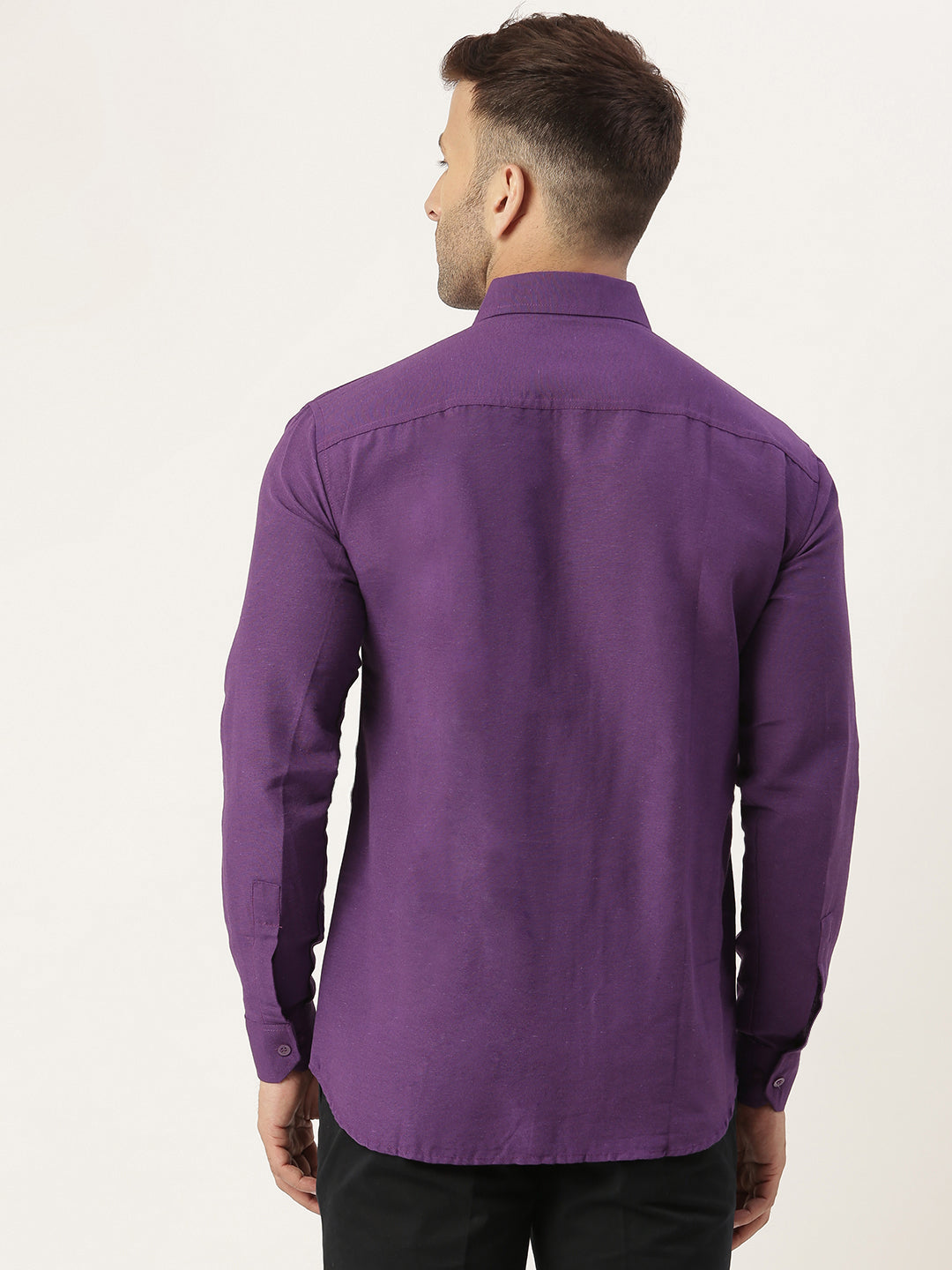 RIAG Purple Men's Full Sleeves Solid Shirt