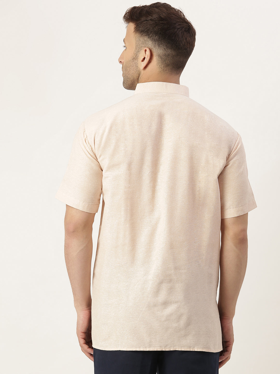 RIAG Men's Beige Cotton Short Ethnic Kurta