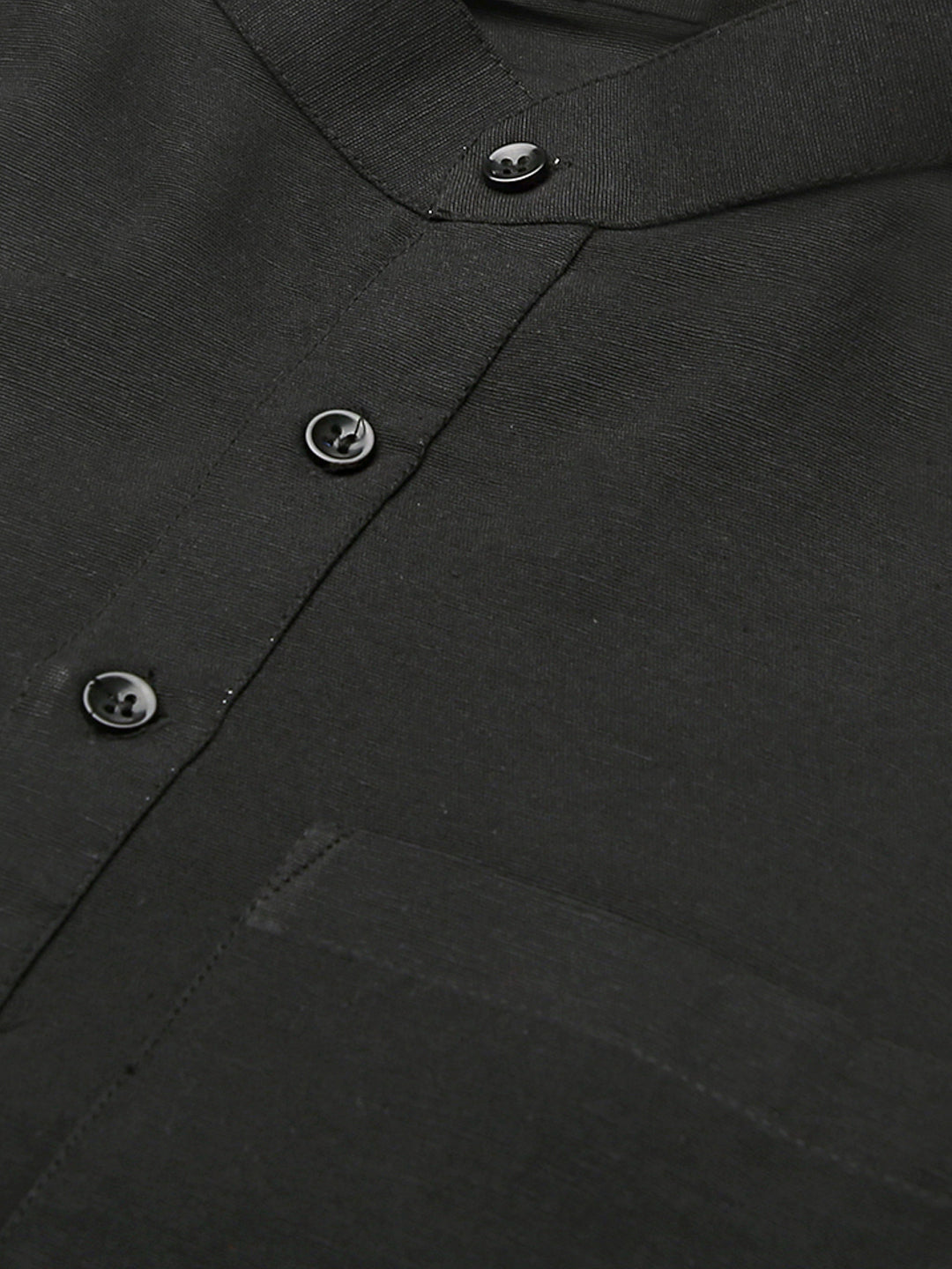 RIAG Men's Black Cotton Short Ethnic Kurta