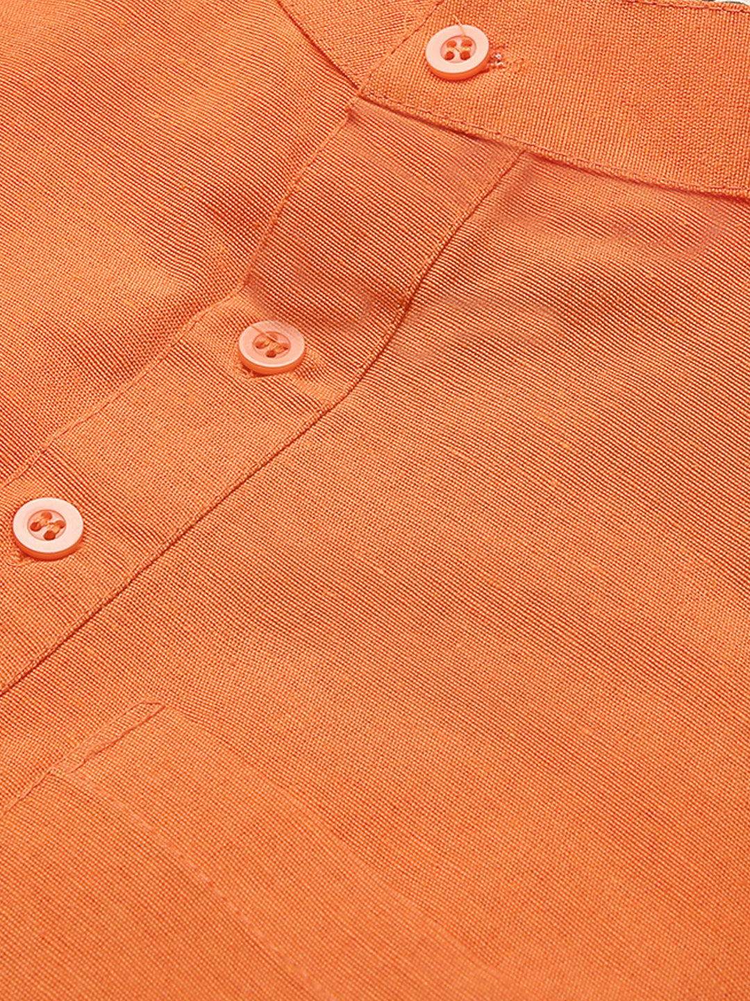 RIAG Men's Orange Cotton Short Ethnic Kurta