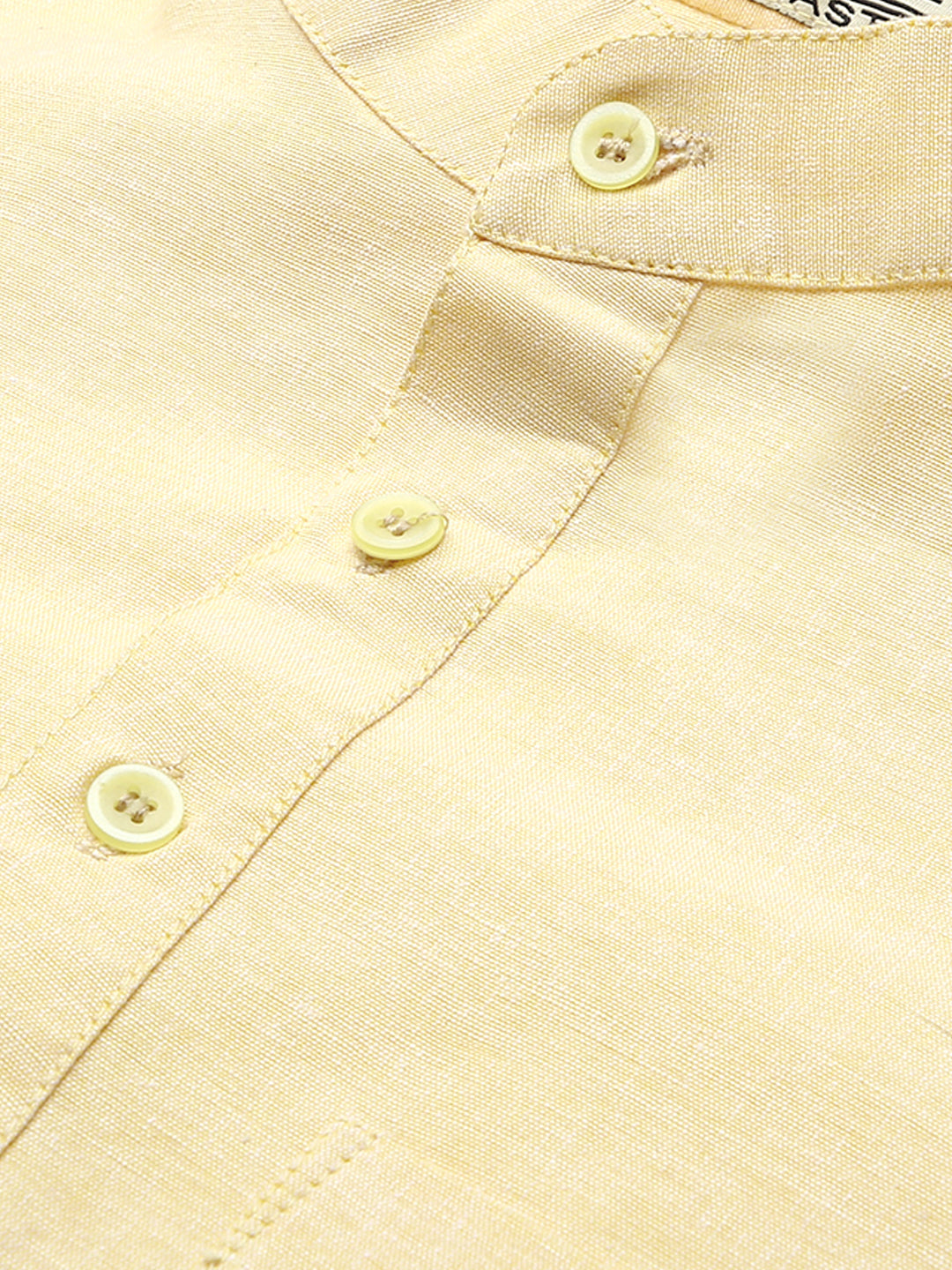 RIAG Men's Beige Cotton Short Ethnic Kurta