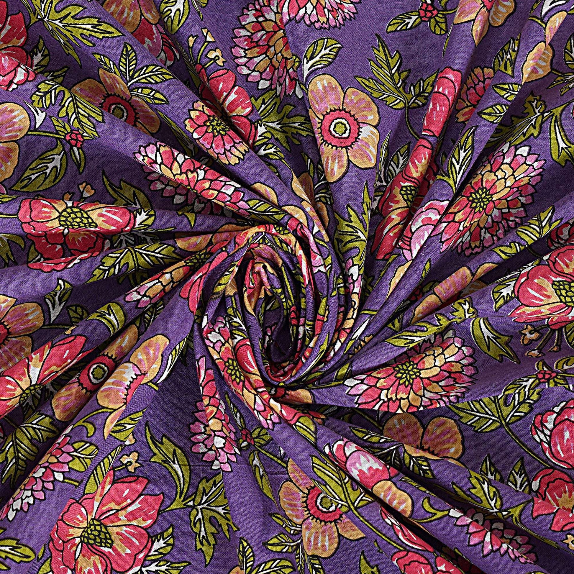 Rudra Bazaar Purple 210 TC Cotton Double King Bedsheet With 2 Pillow Covers
