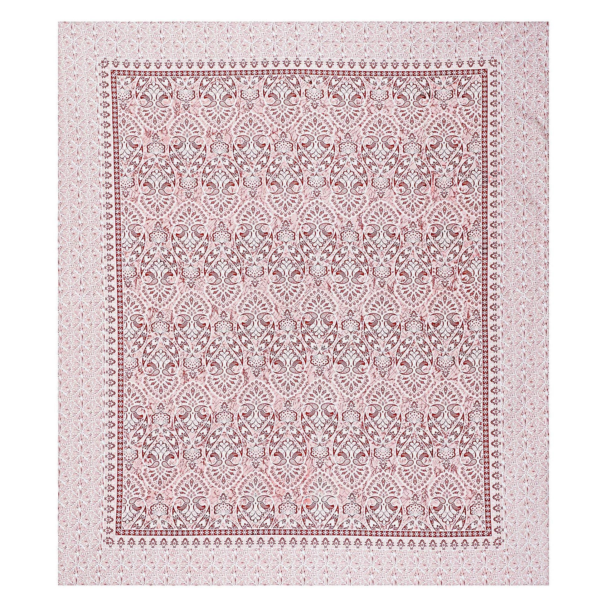 Rudra Bazaar Peach 210 TC Cotton Double King Bedsheet With 2 Pillow Covers