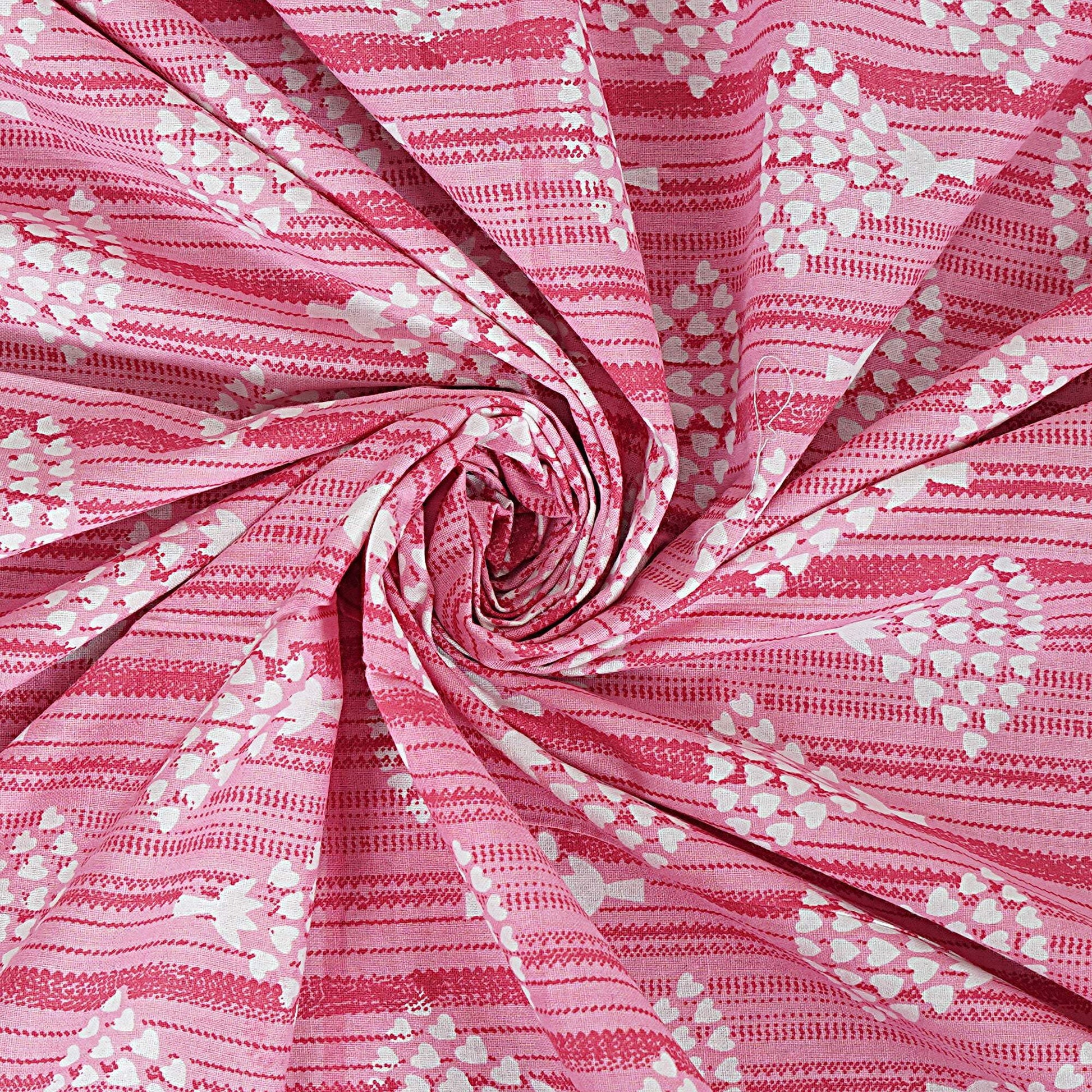 Rudra Bazaar Pink 210 TC Cotton Double King Bedsheet With 2 Pillow Covers