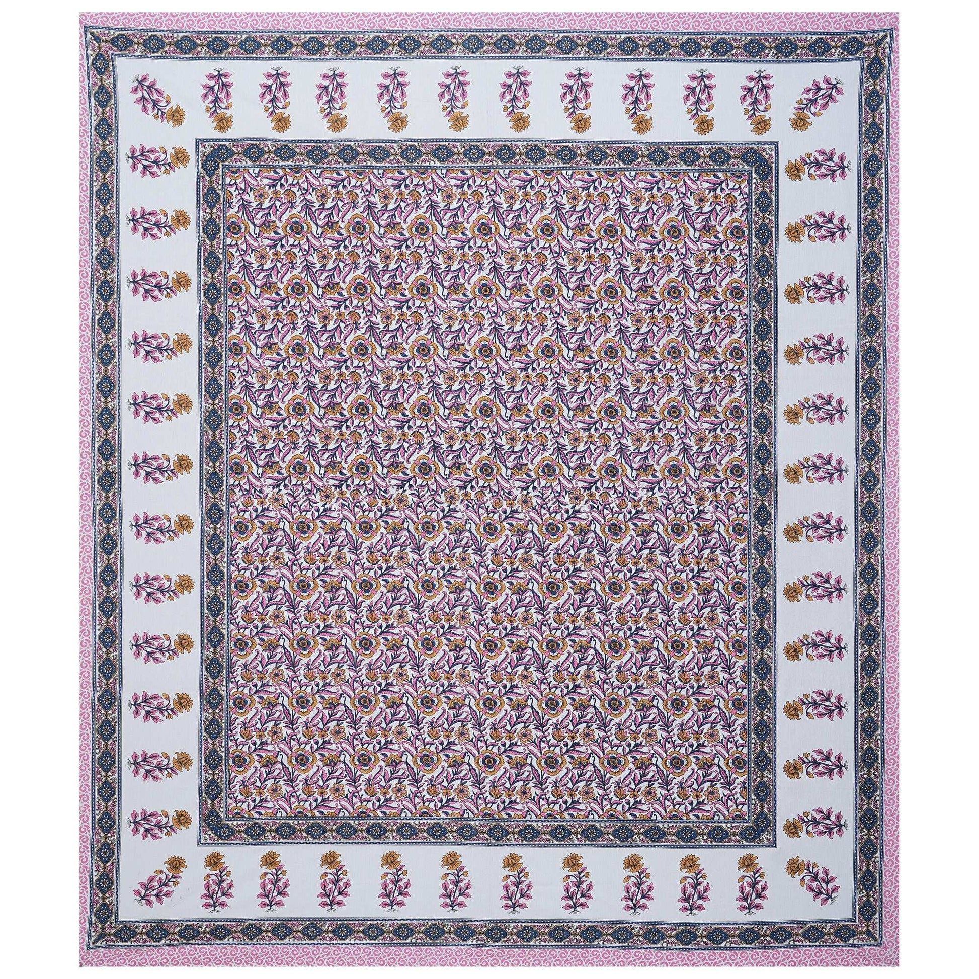 Rudra Bazaar Pink 210 TC Cotton Double King Bedsheet With 2 Pillow Covers