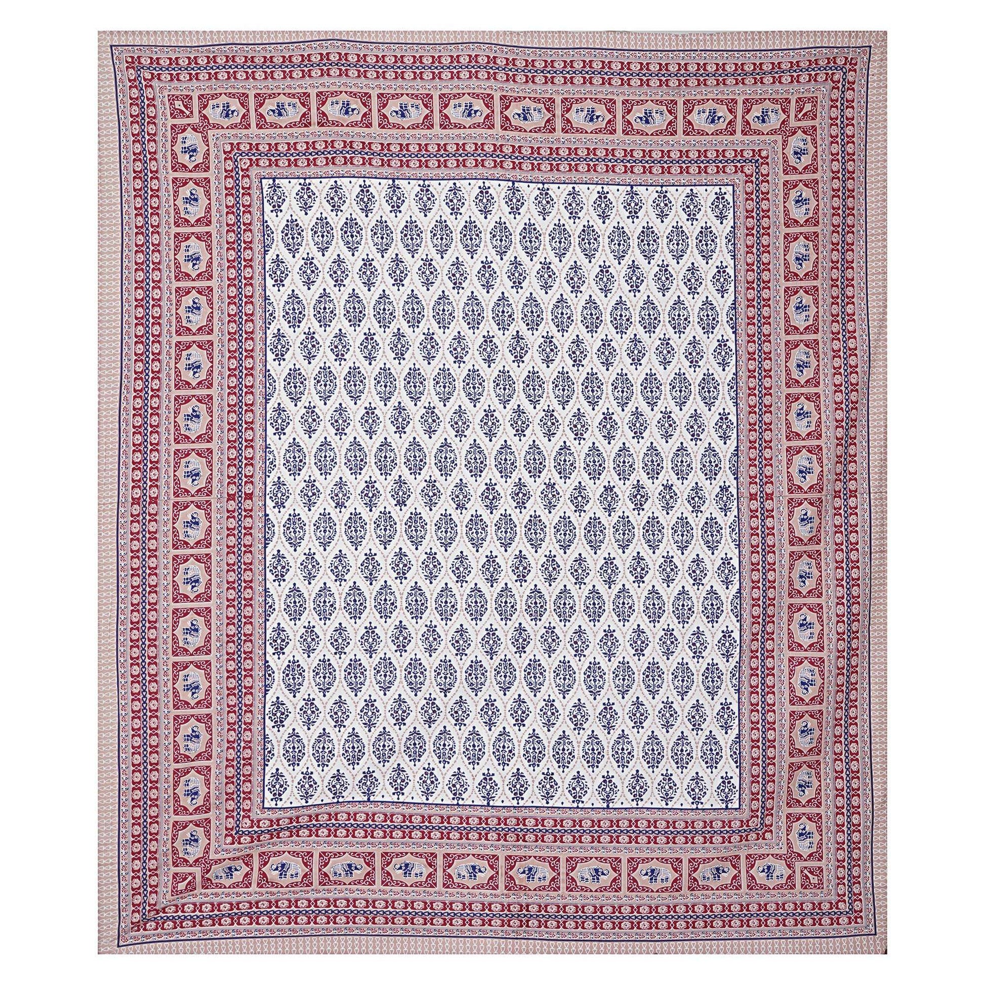 Rudra Bazaar Maroon 210 TC Cotton Double King Bedsheet With 2 Pillow Covers