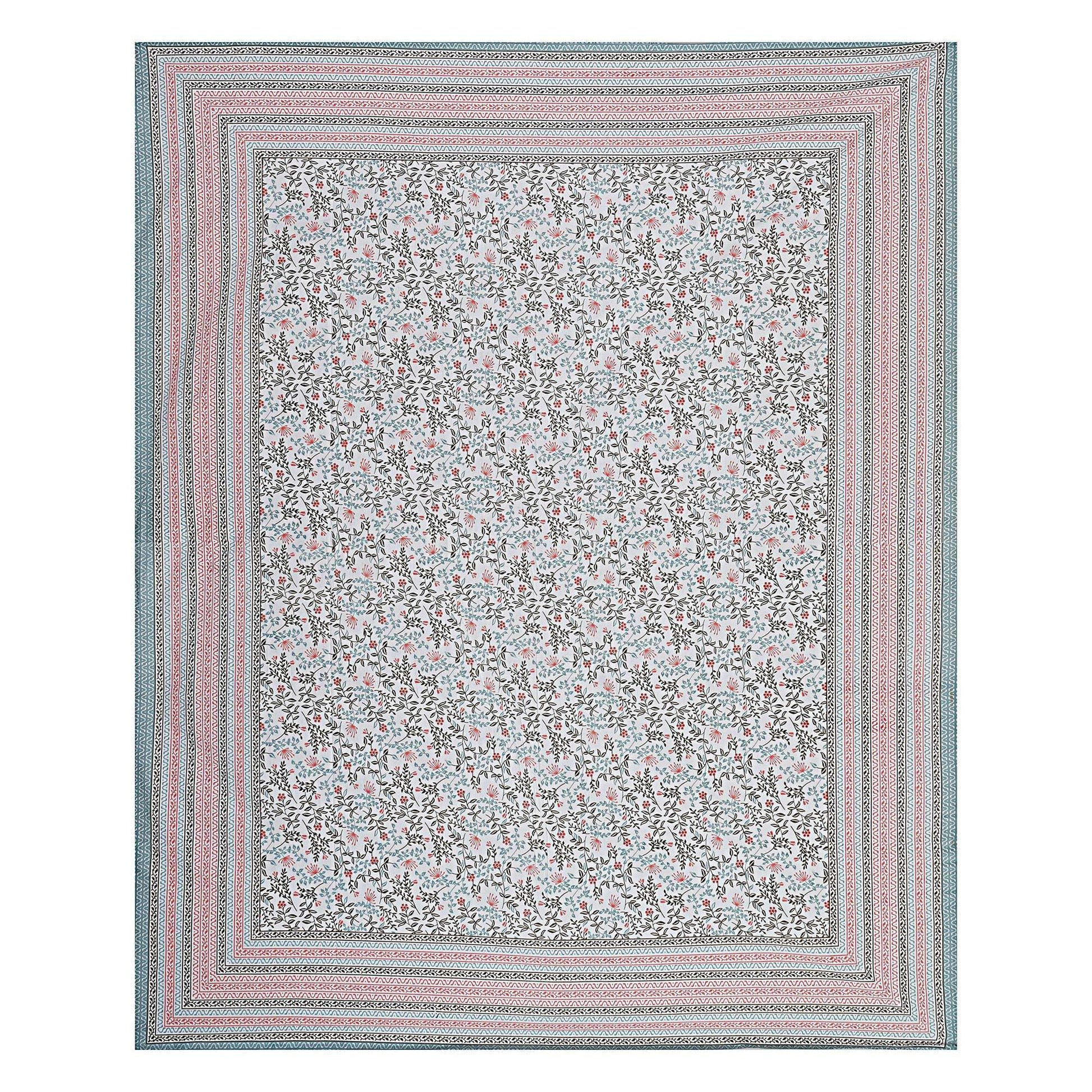 Rudra Bazaar Grey 210 TC Cotton Double King Bedsheet With 2 Pillow Covers