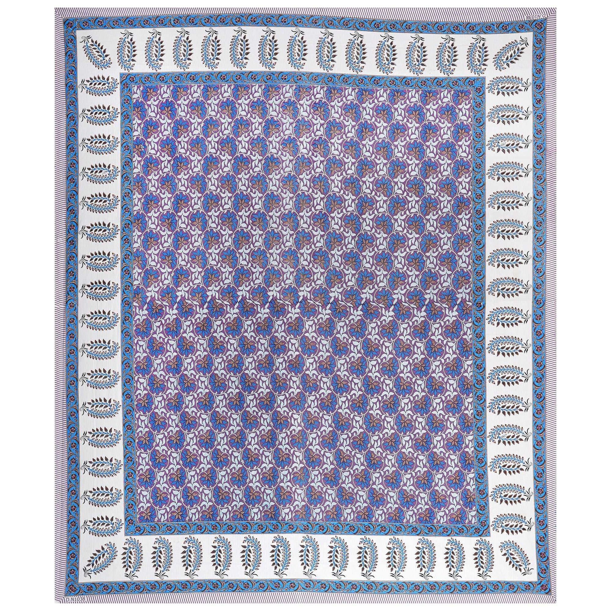 Rudra Bazaar Multi 210 TC Cotton Double King Bedsheet With 2 Pillow Covers