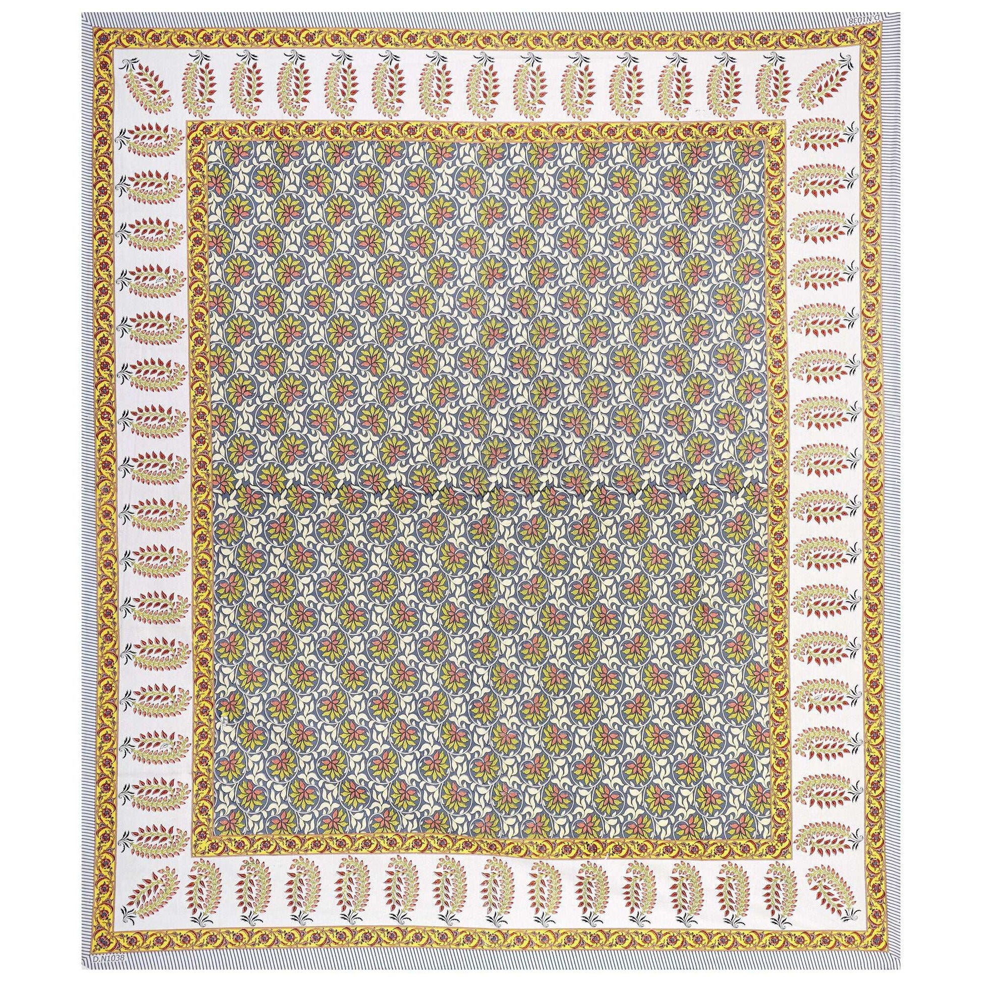 Rudra Bazaar Multi 210 TC Cotton Double King Bedsheet With 2 Pillow Covers