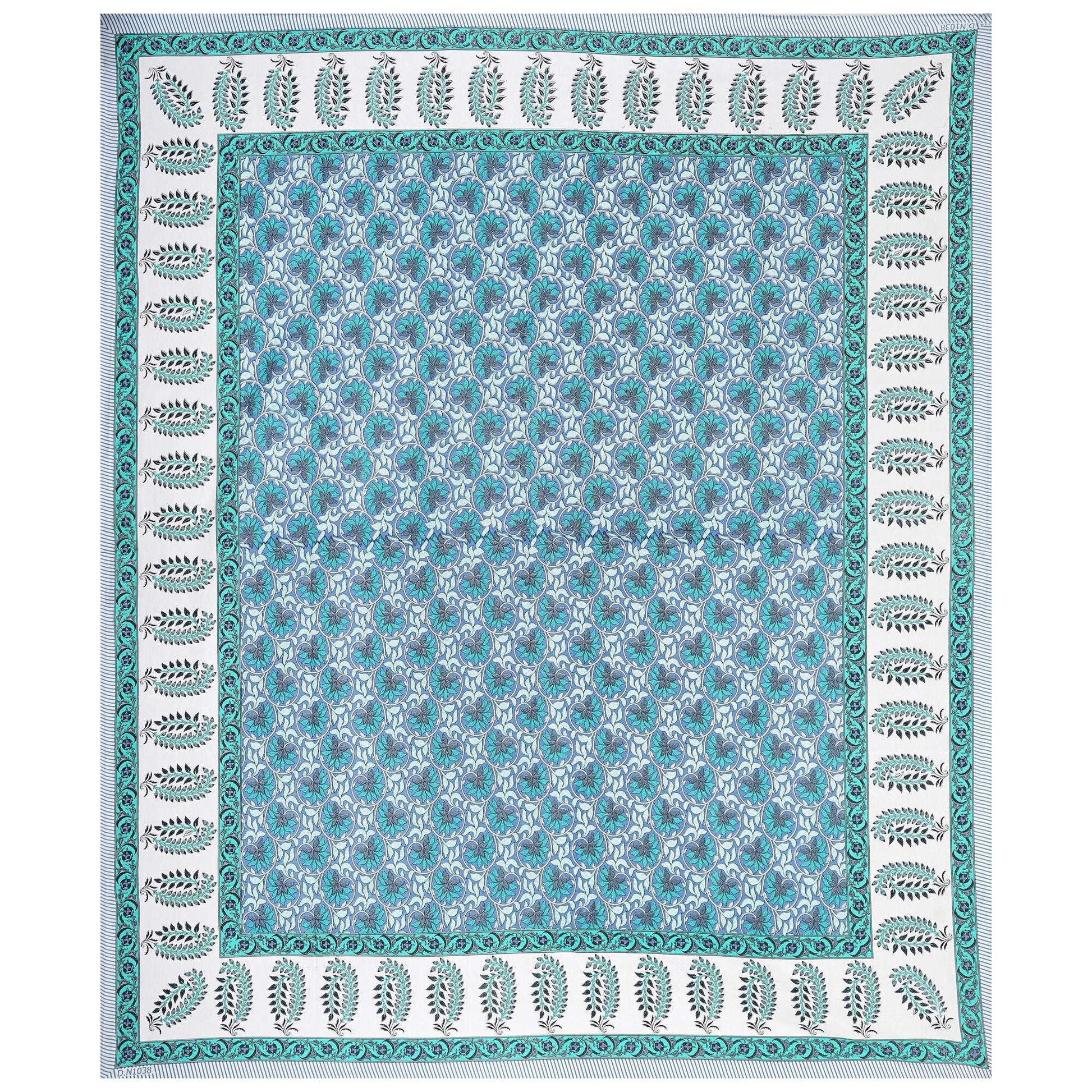 Rudra Bazaar Multi 210 TC Cotton Double King Bedsheet With 2 Pillow Covers