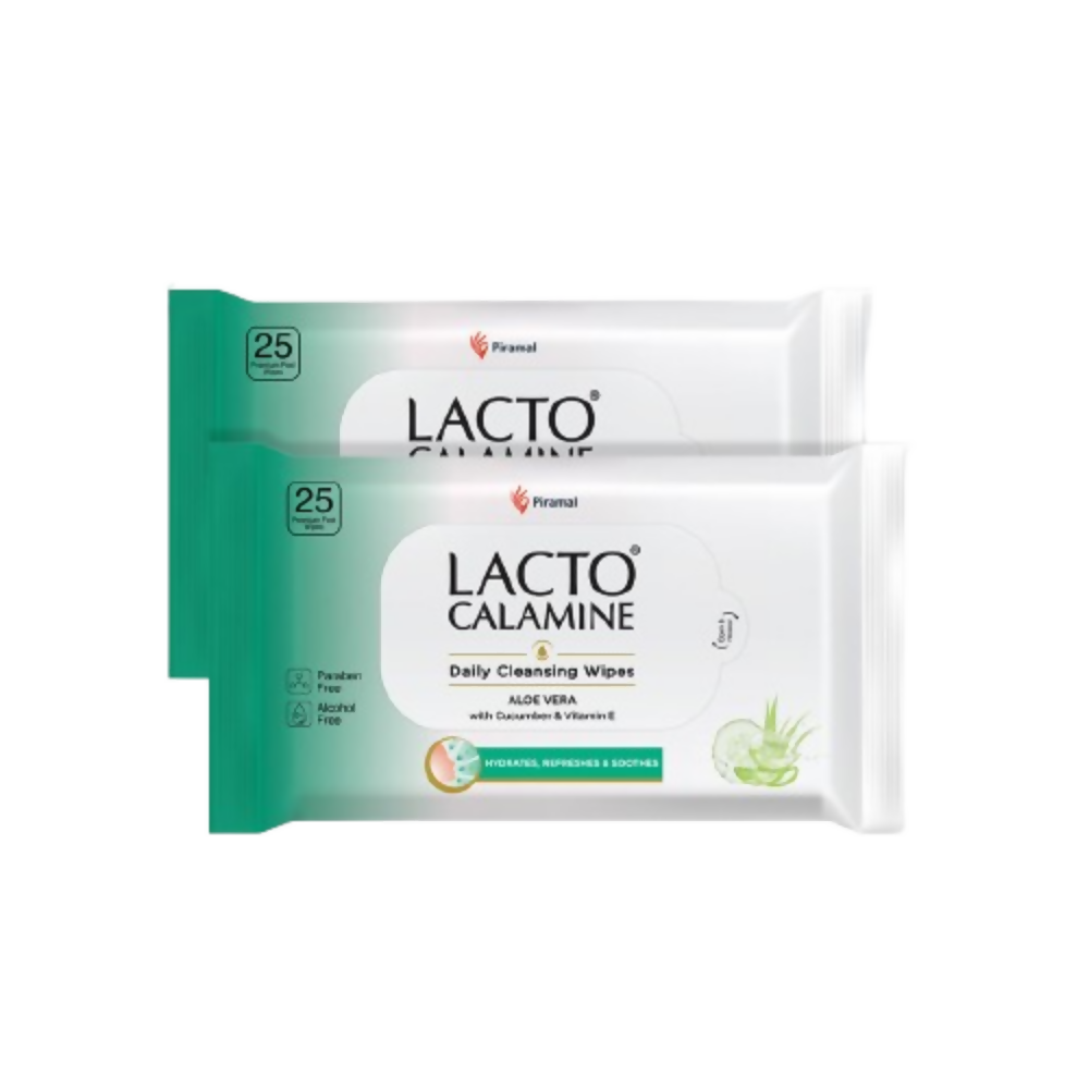 Lacto Calamine Daily Cleansing Face Wipes, Makeup Remover Wipes 
