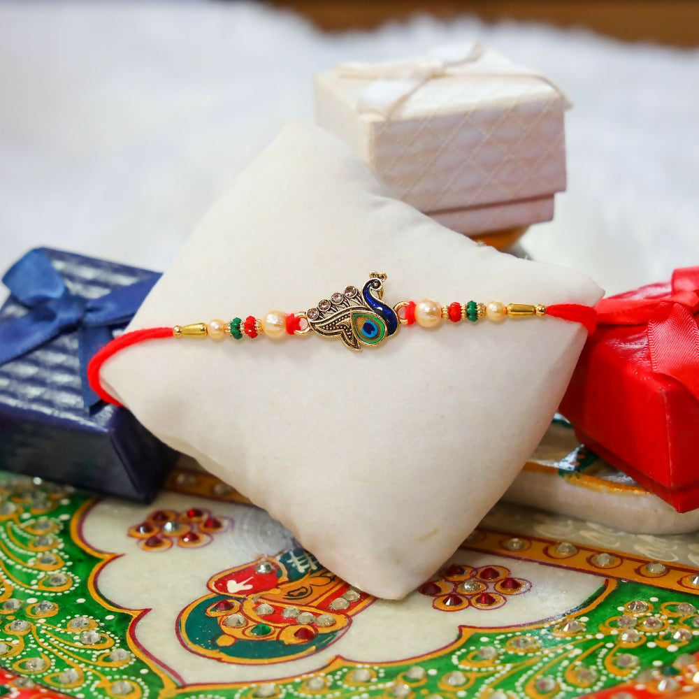 Indianvibez Peacock Desgin Work Rakhi 