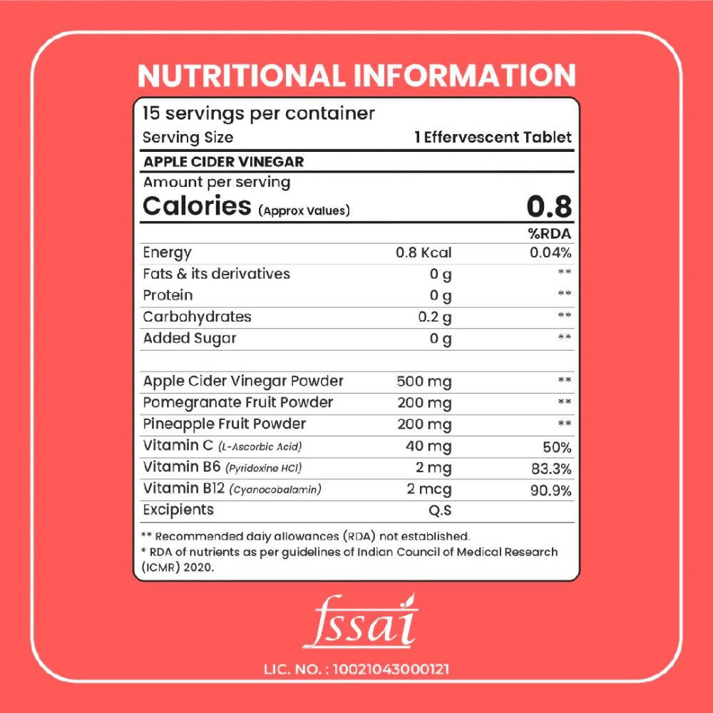 Boldfit Apple Cider Vinegar Effervescent Tablets 