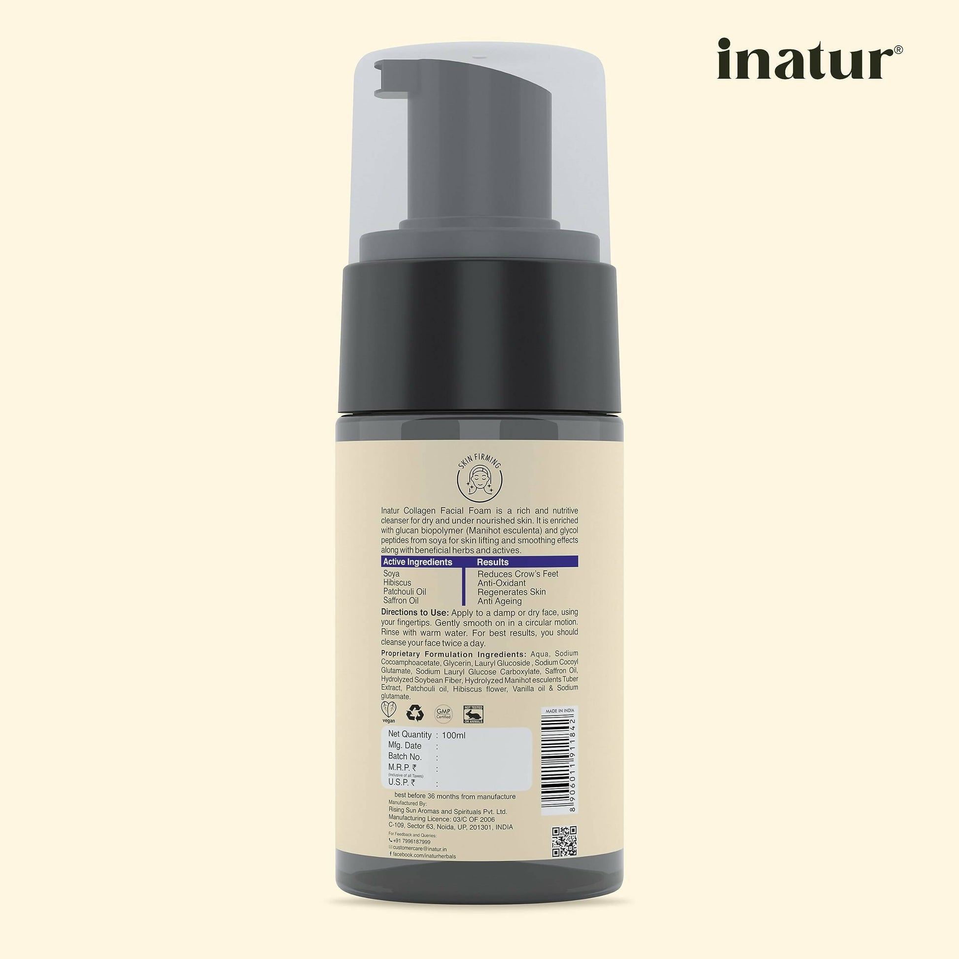 Inatur Collagen Foaming Face Wash 