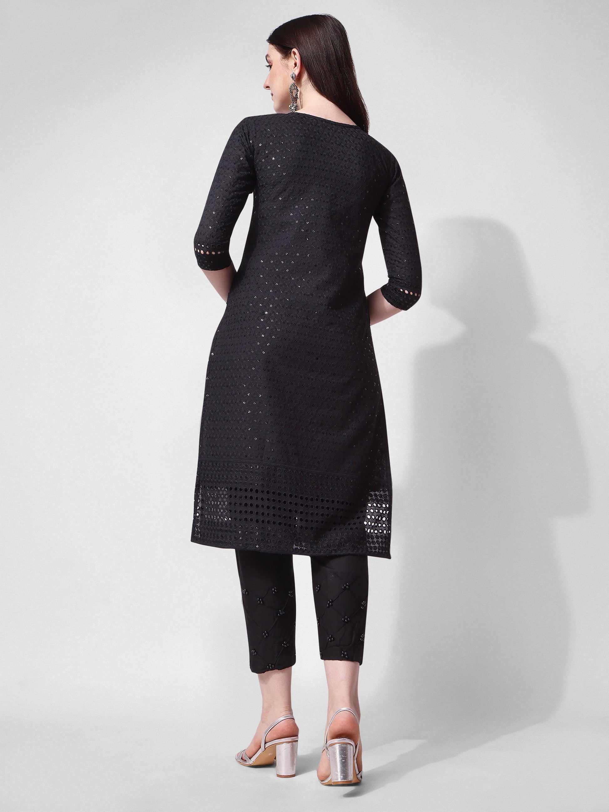 Embroidered Kurta With Pant, Multicolor - Hiral Fashion