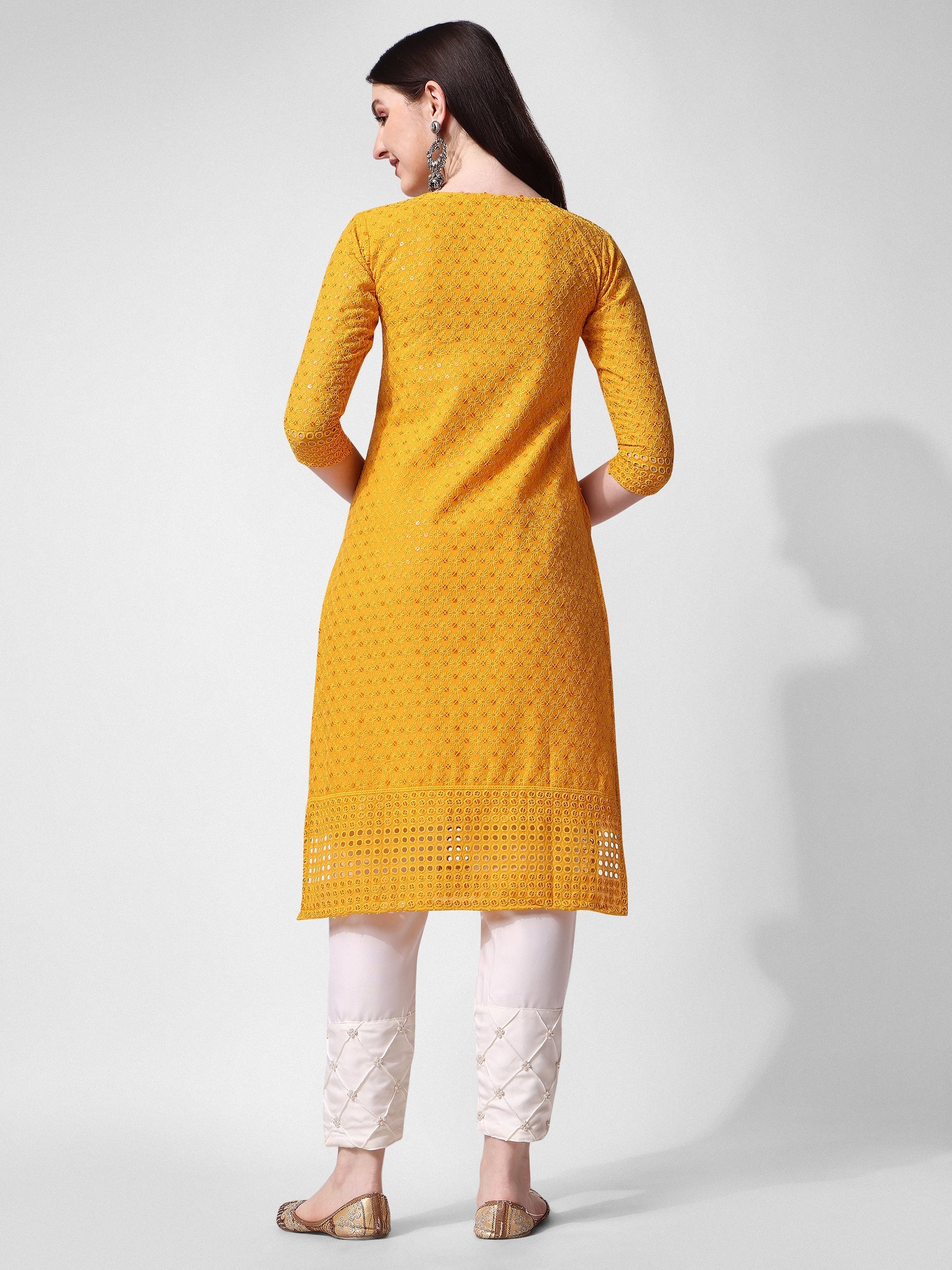 Embroidered Kurta With Pant, Multicolor - Hiral Fashion